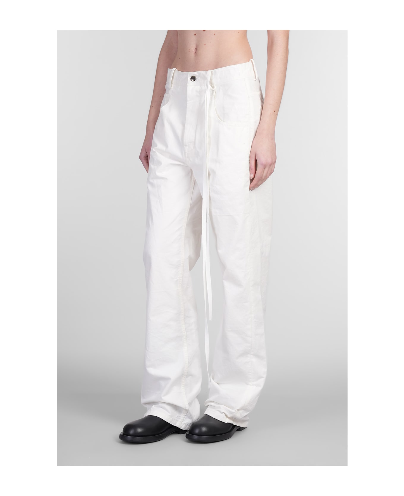 Ann Demeulemeester Claire Jeans In White Denim - white