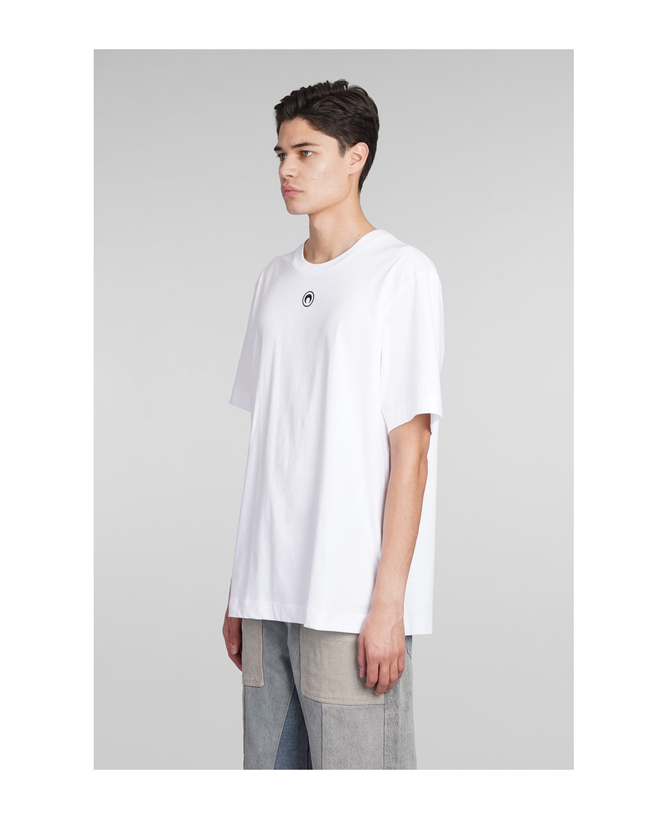 Marine Serre Organic Cotton Jersey Plain T-shirt - WHITE