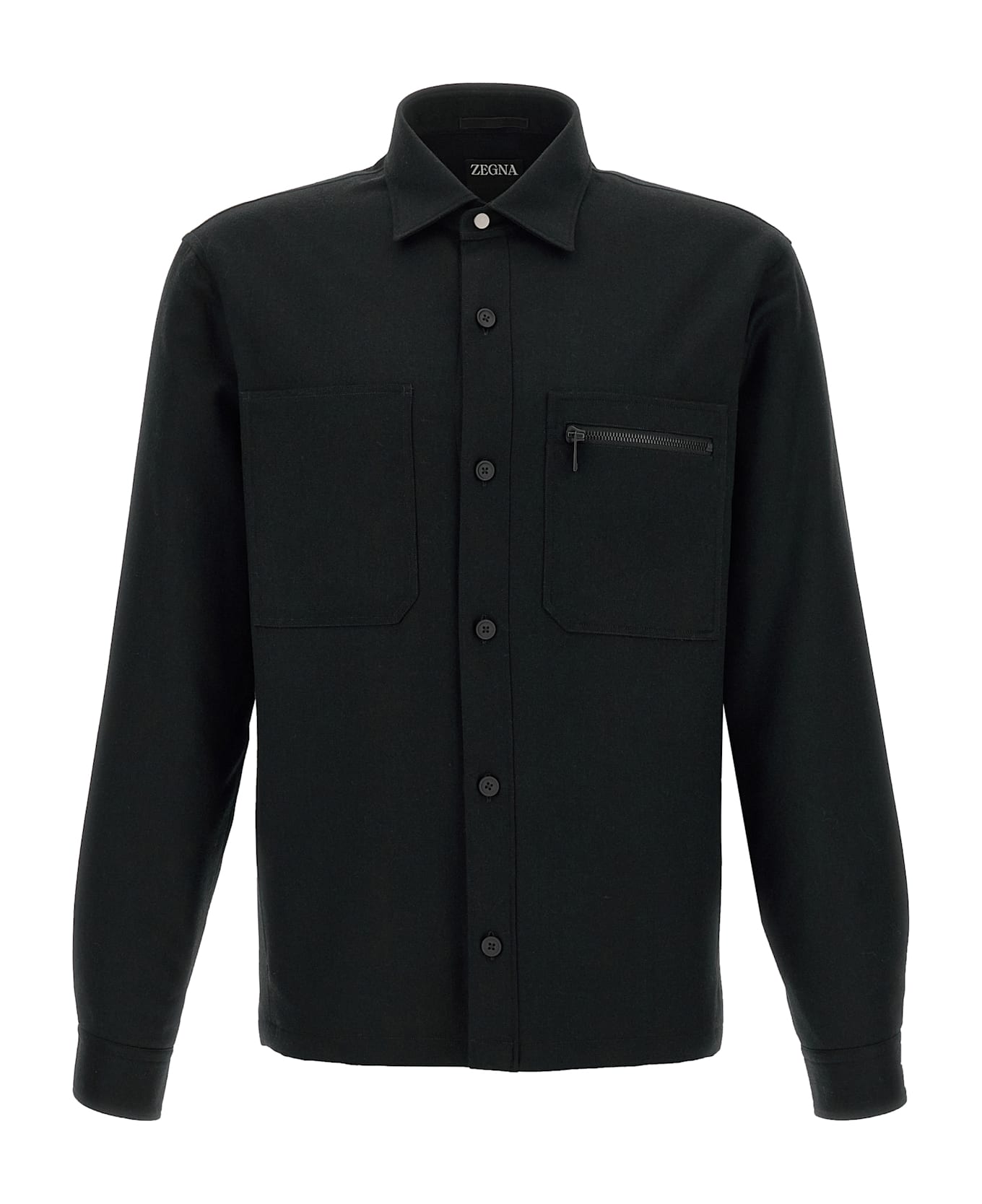 Zegna Techmerino Overshirt - Black  
