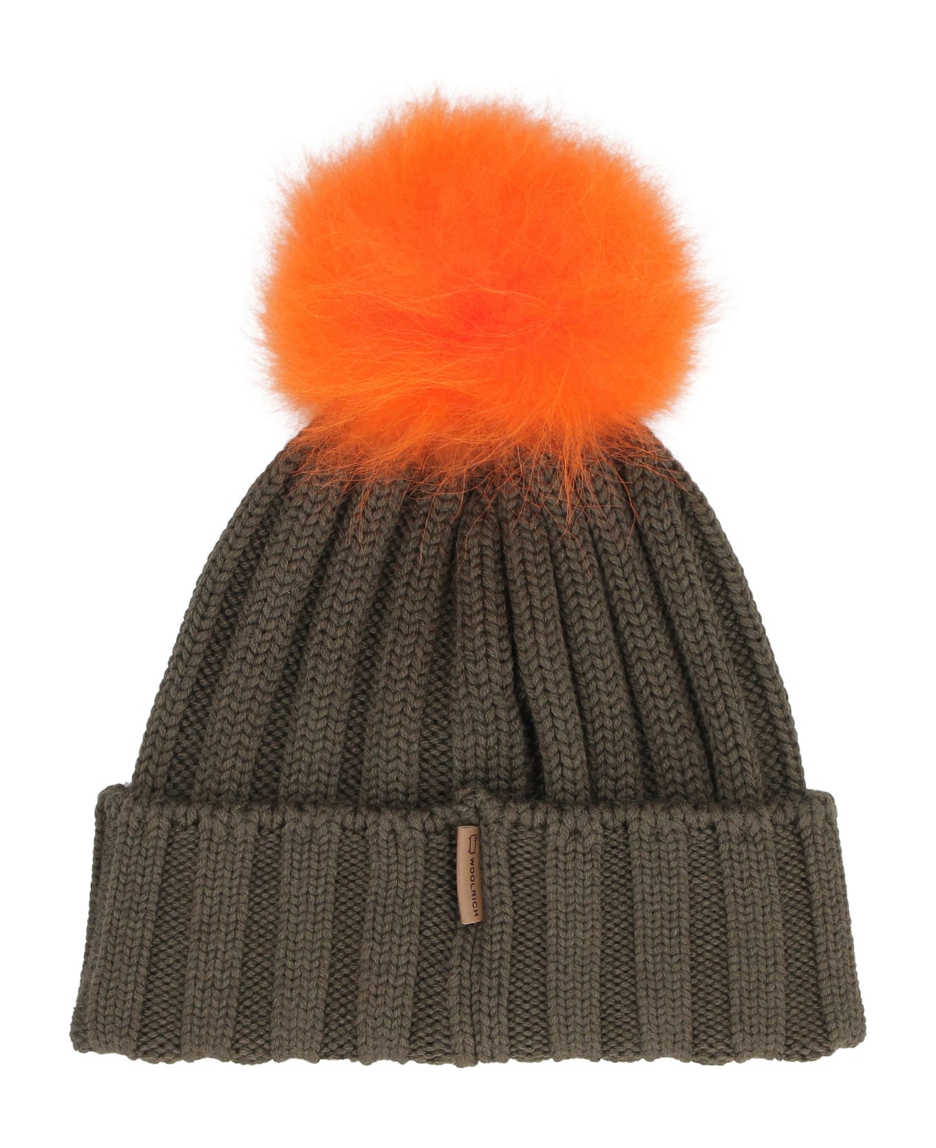 Woolrich Knitted Wool Hat With Pom-pom - green