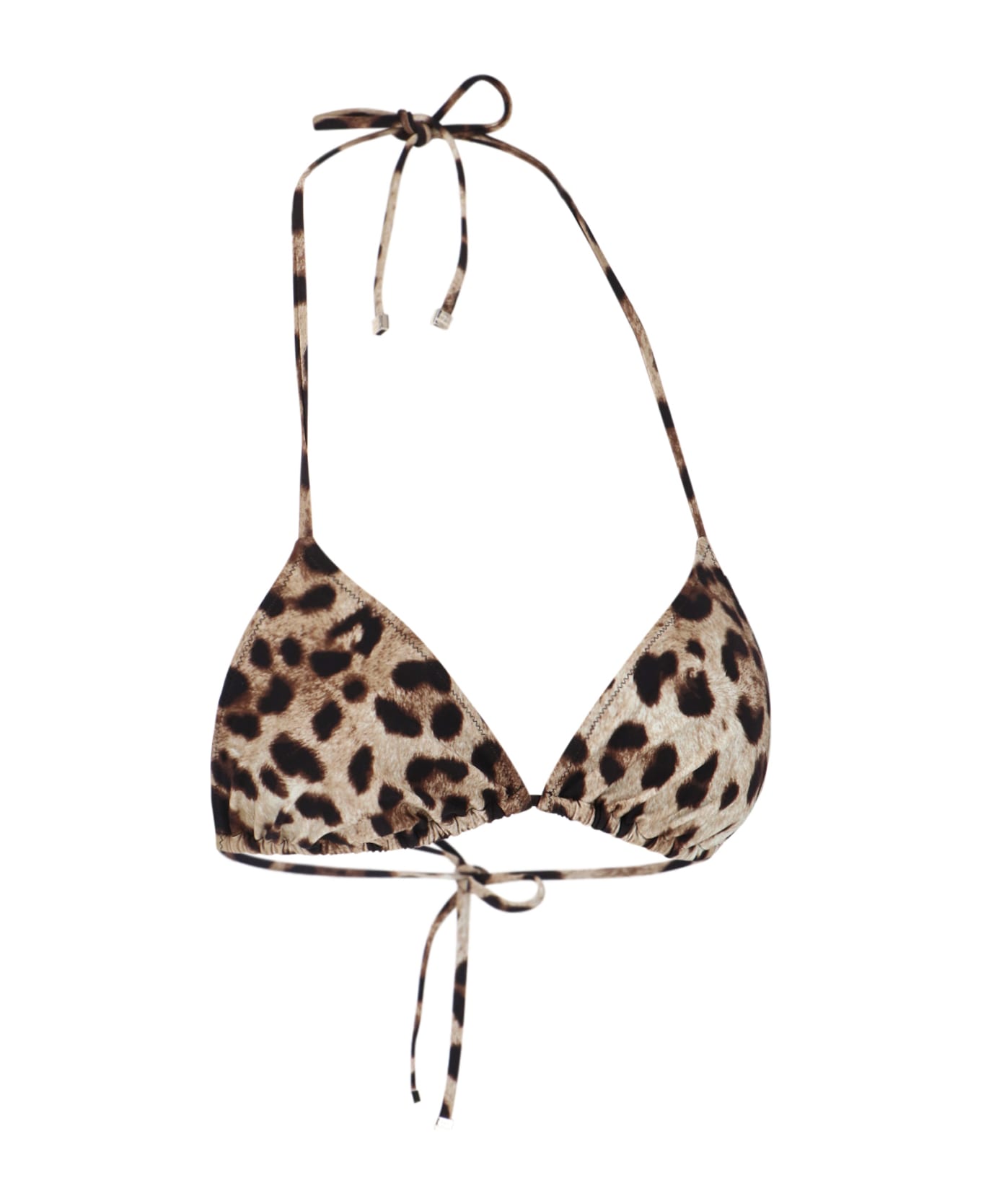 Dolce & Gabbana Animal Print Bikini Top - Brown 水着
