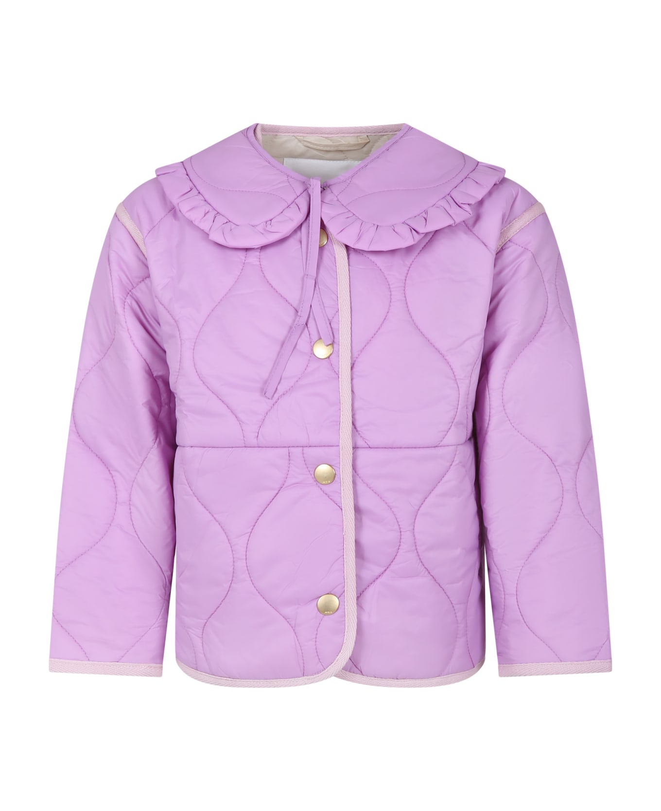 Molo Pink Down Jacket For Girl - Pink