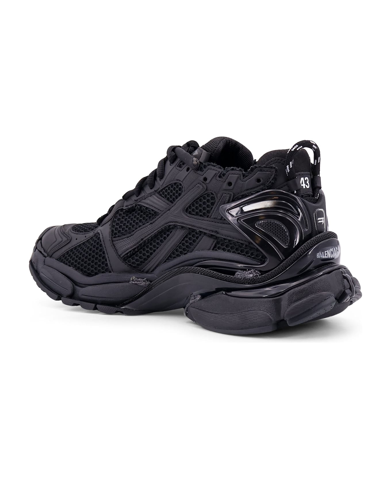 Balenciaga Runner Mesh And Leather Sneakers - Black matt