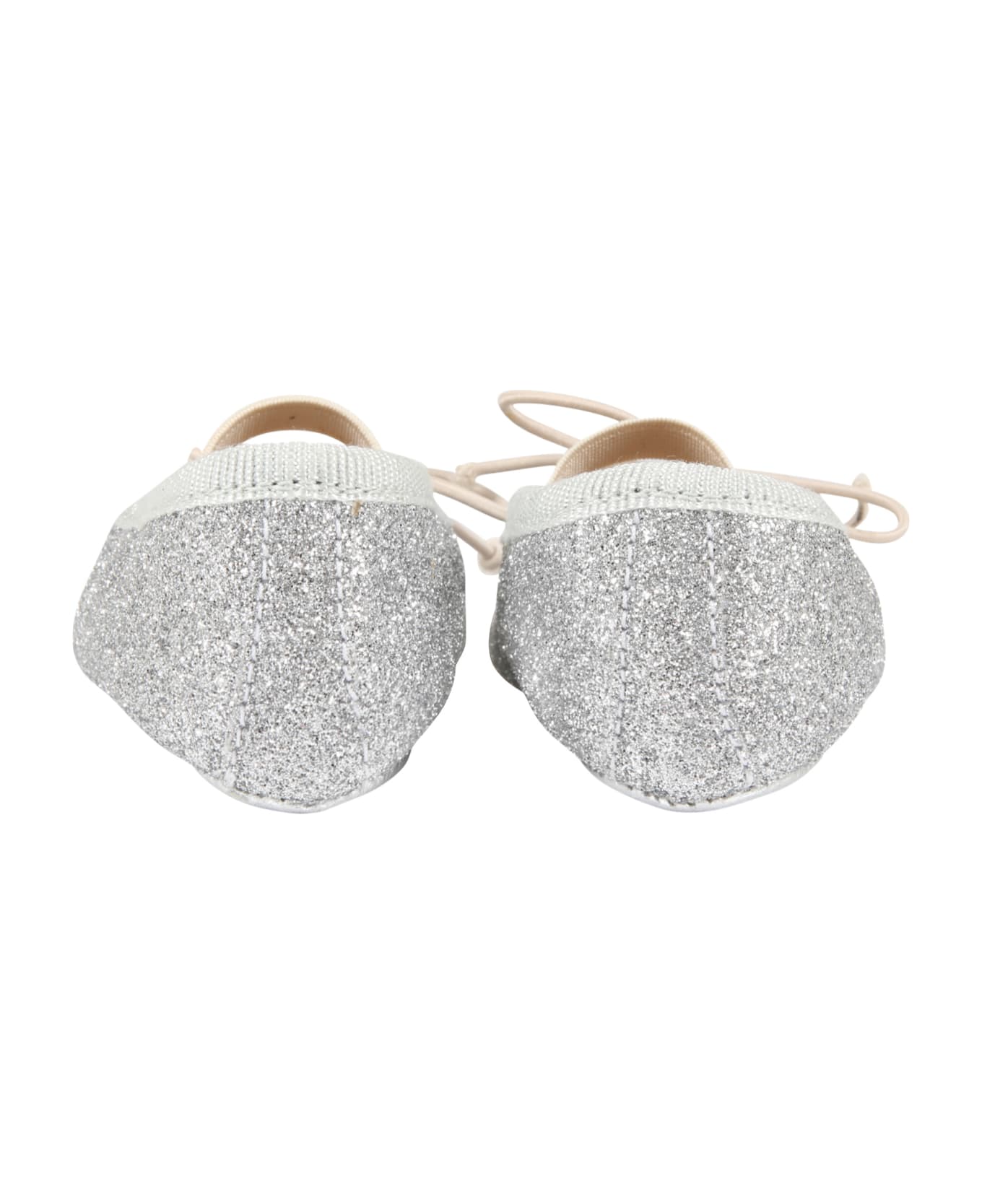 Gallucci Silver Ballet Flats For Baby Girl - Silver