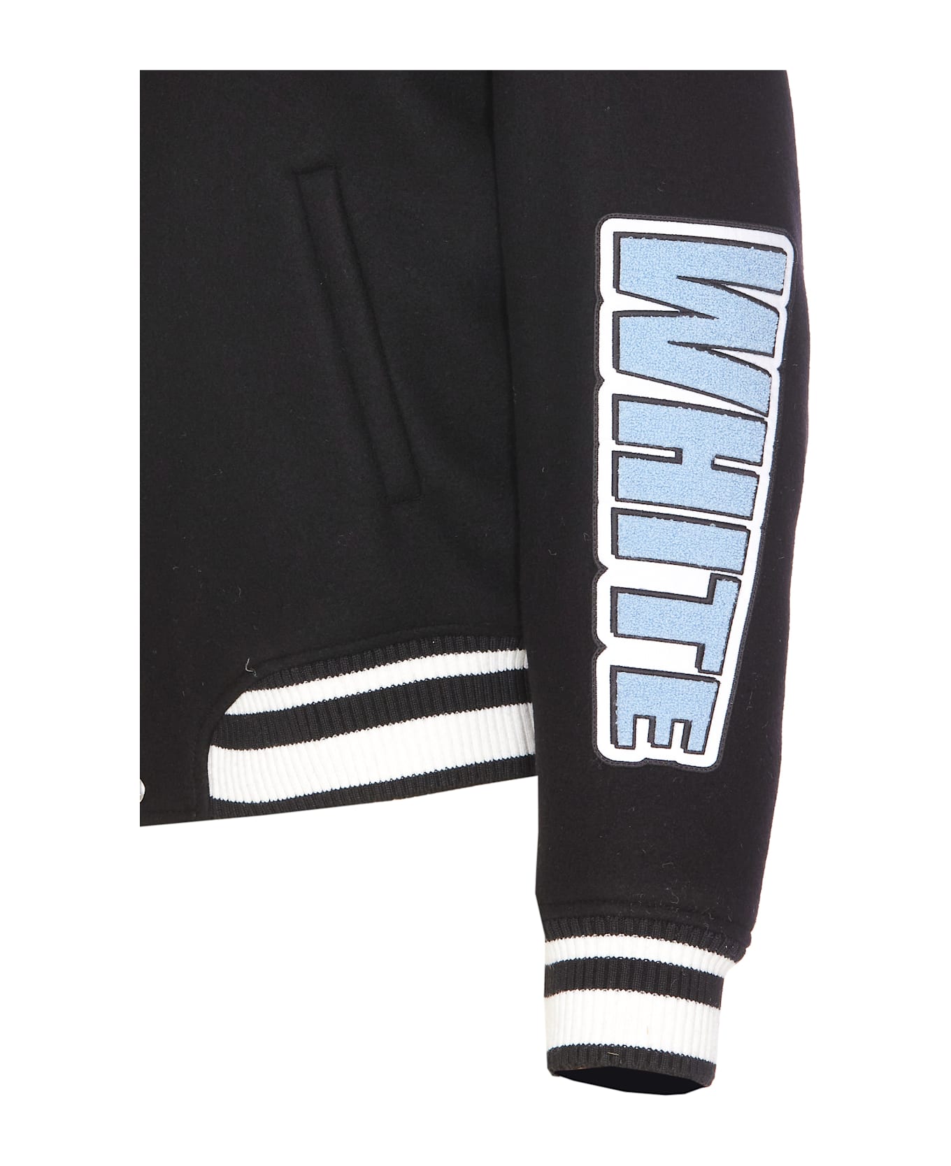 Off-White Eagle Wool Varsity Jacket - Black