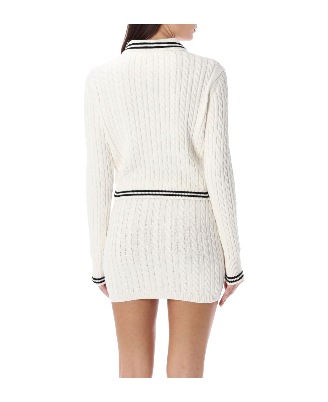 Alessandra Rich Knitted Polo - WHITE