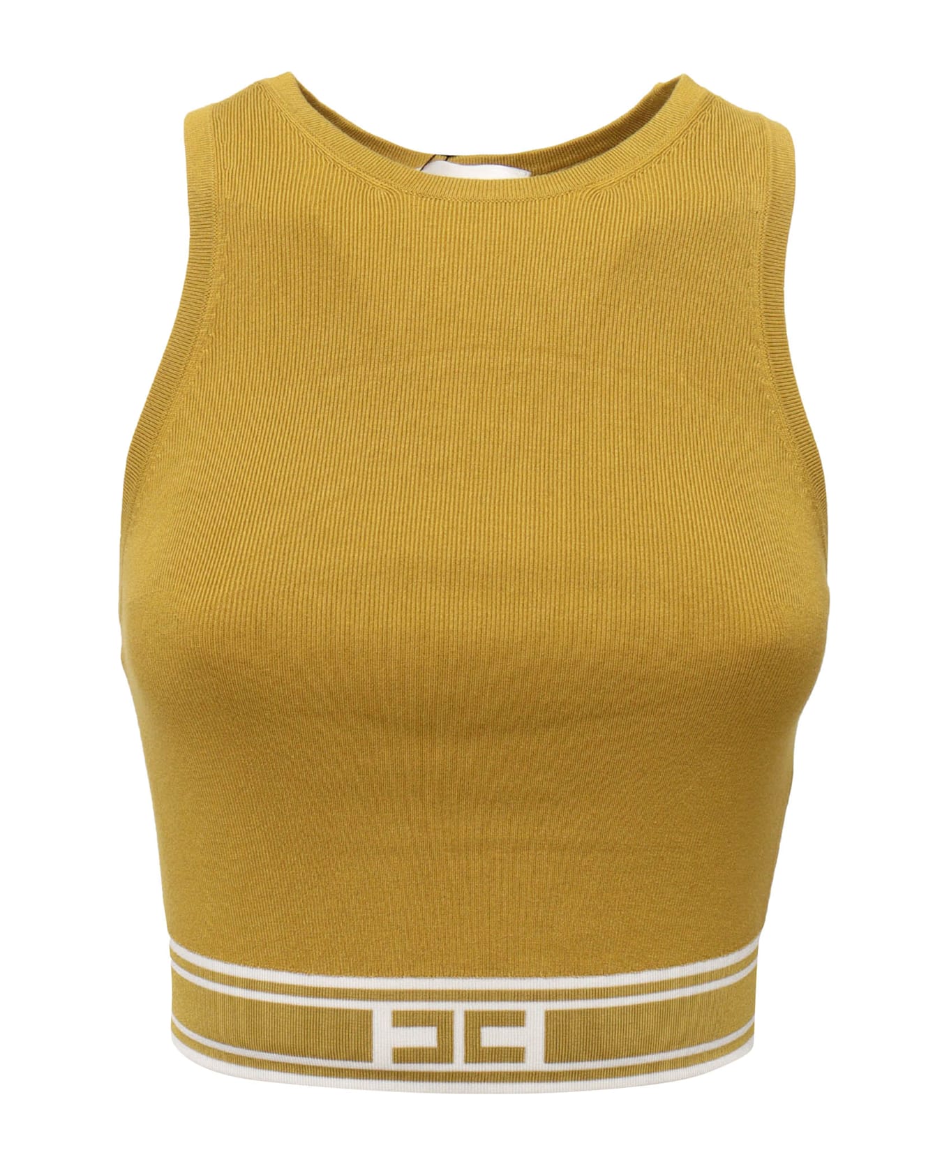 Elisabetta Franchi Yellow Tricot Top - YELLOW