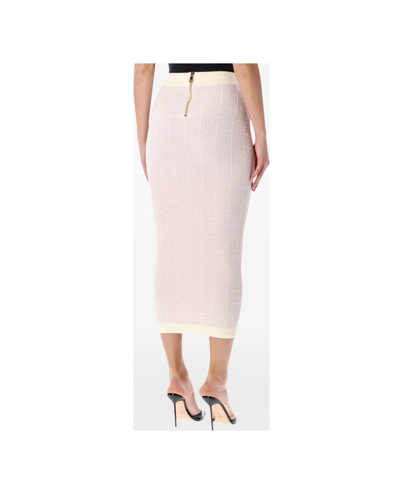 Balmain Tweed Long Skirt - Pink スカート