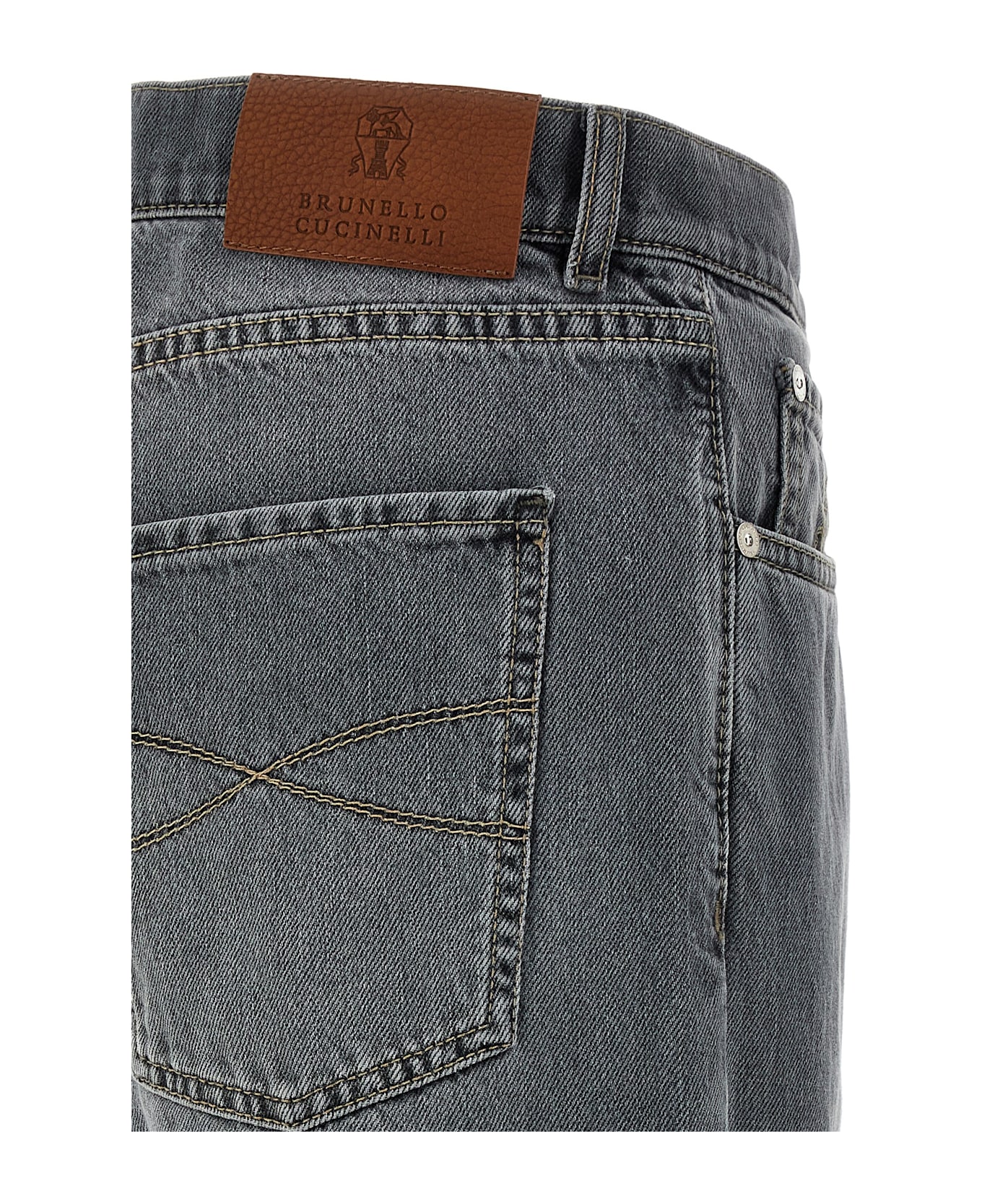 Brunello Cucinelli Garment-dyed Jeans - Gray
