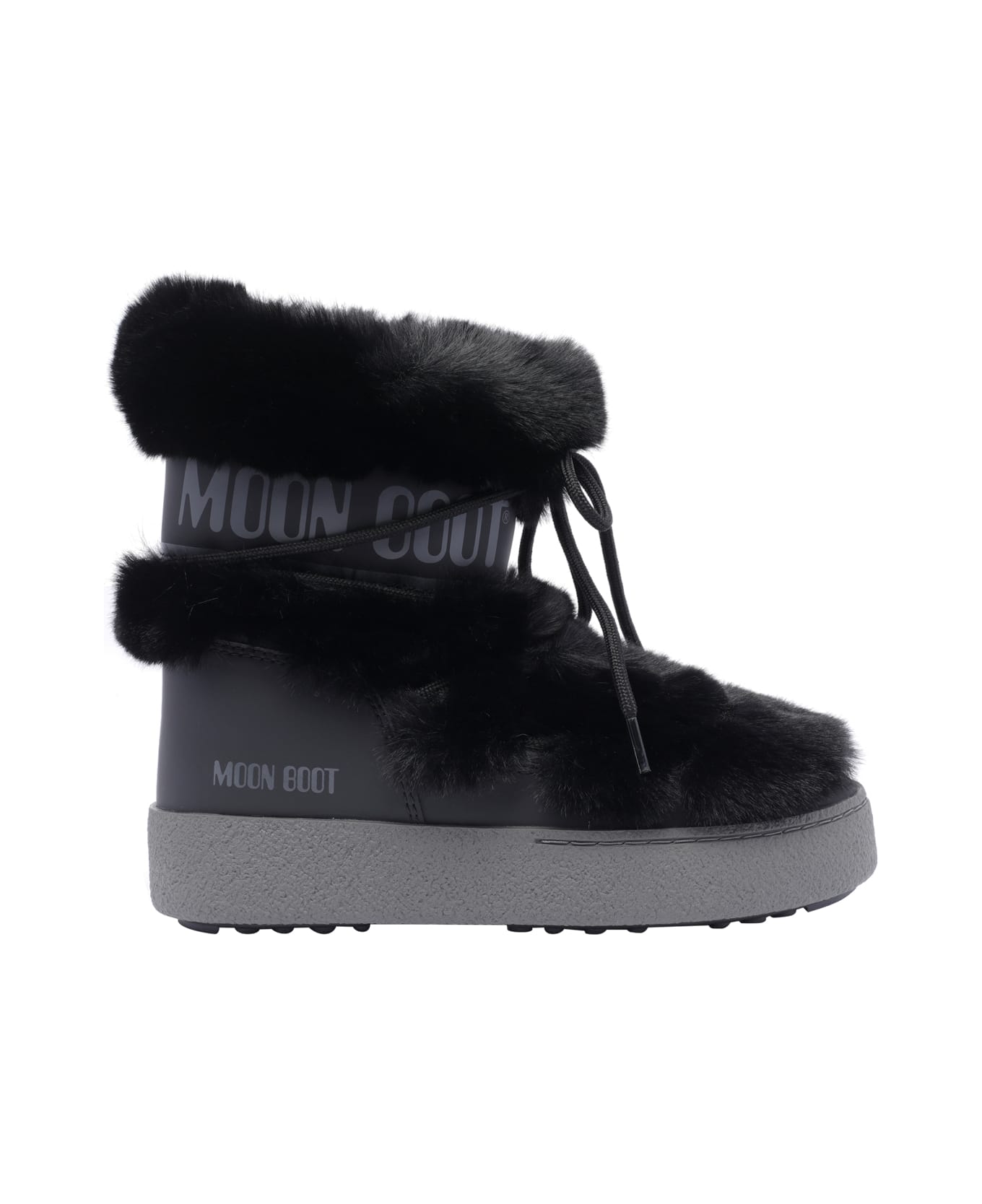 Moon Boot Ltrack Tube Faux Fur Booties - Black