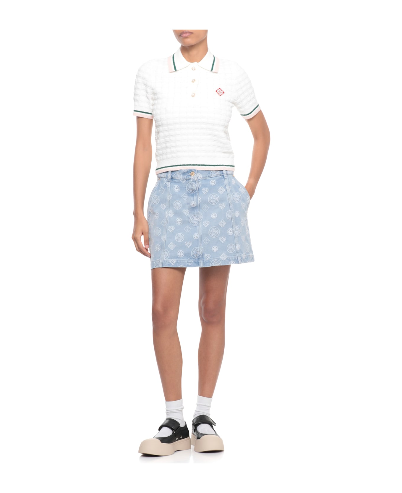 Casablanca Denim Skirt - Light Blue