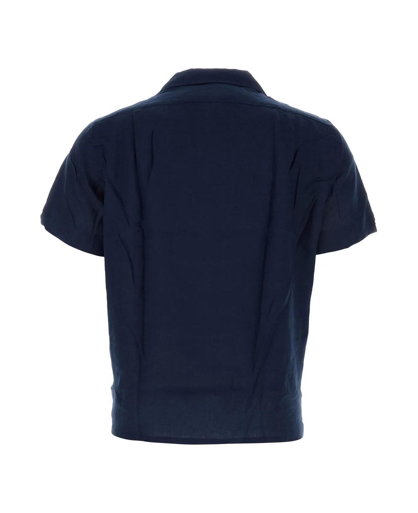Ralph Lauren Navy Blue Linen Shirt - BLUE