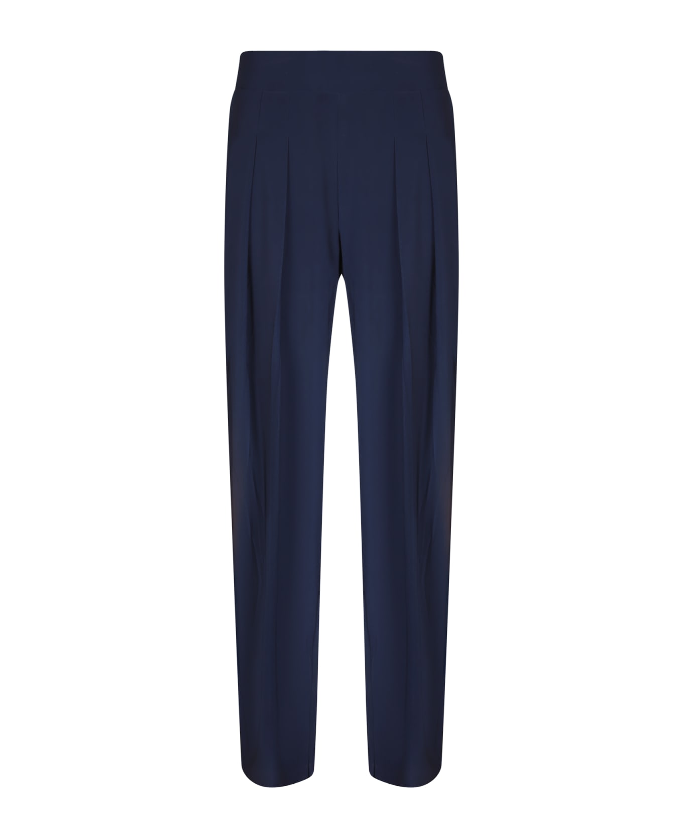 Norma Kamali Blue Low Rise Pleated Trousers - Blue