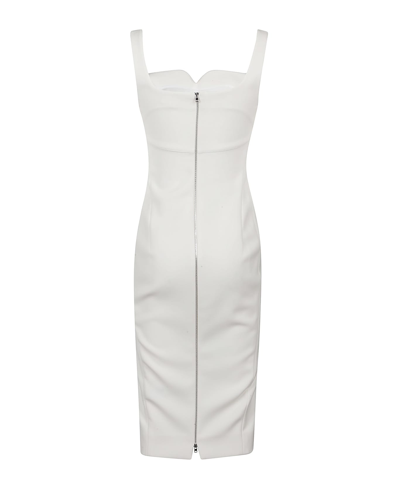 Victoria Beckham Sleeveless Fitted Tshirt Dress - Ivory