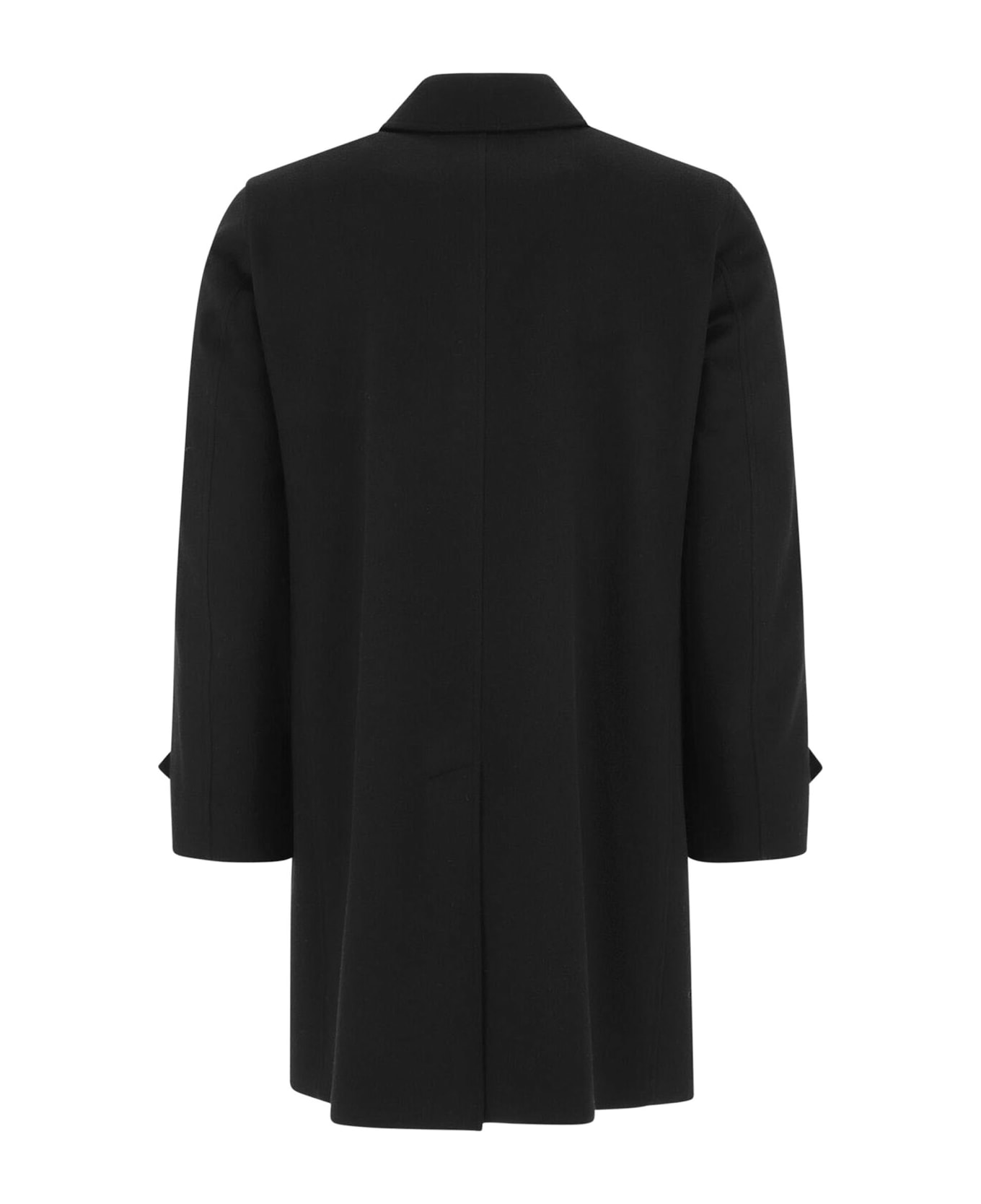 Herno Coat In Brushed Cashmere Wool - Black