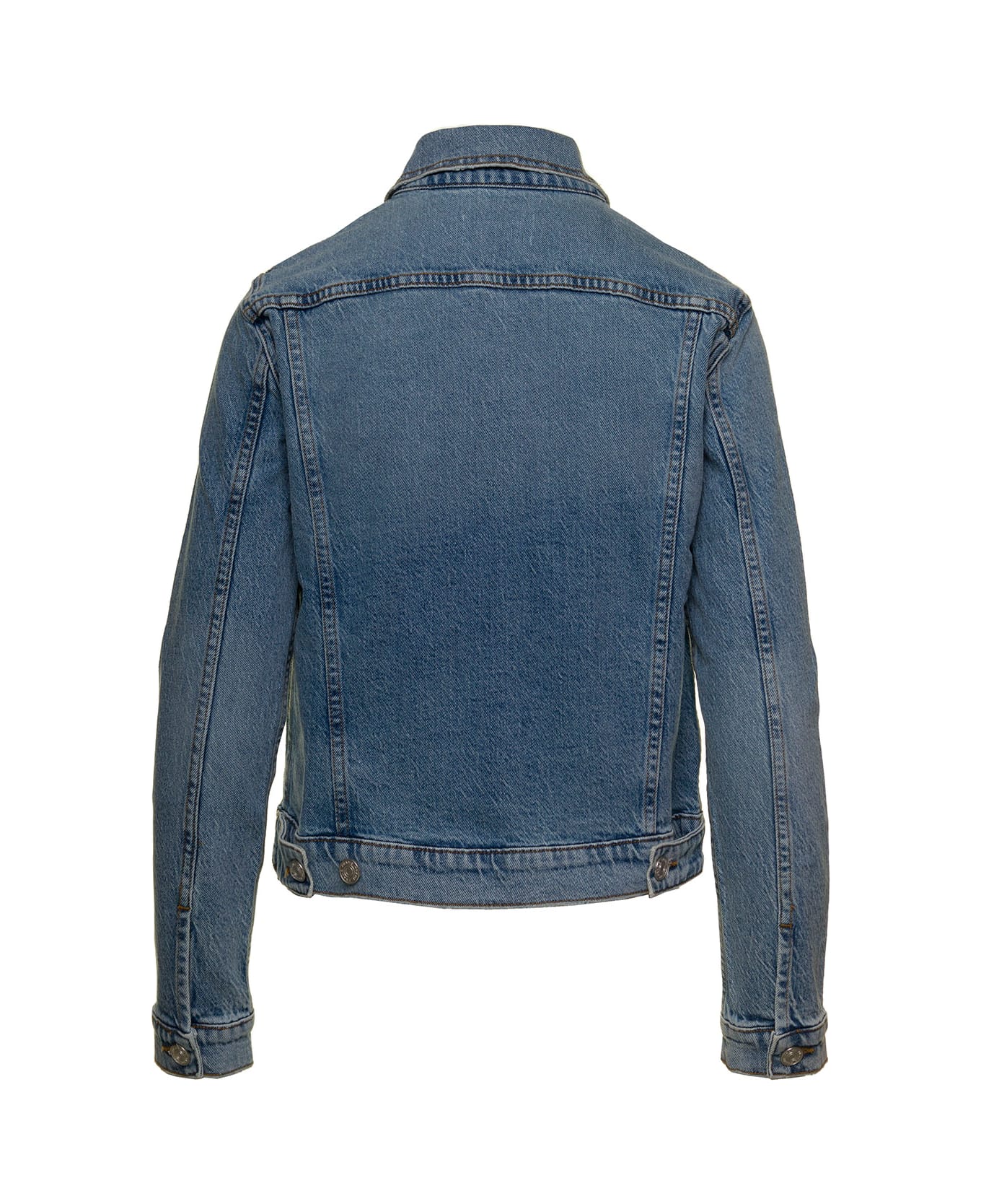Frame Light Blue Vintage Denim Jacket With Patch Pockets In Cotton Woman - DENIM