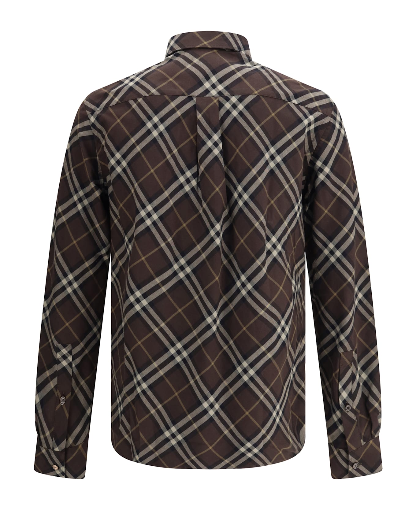 Burberry Check Cotton Flannel Shirt - BROWN