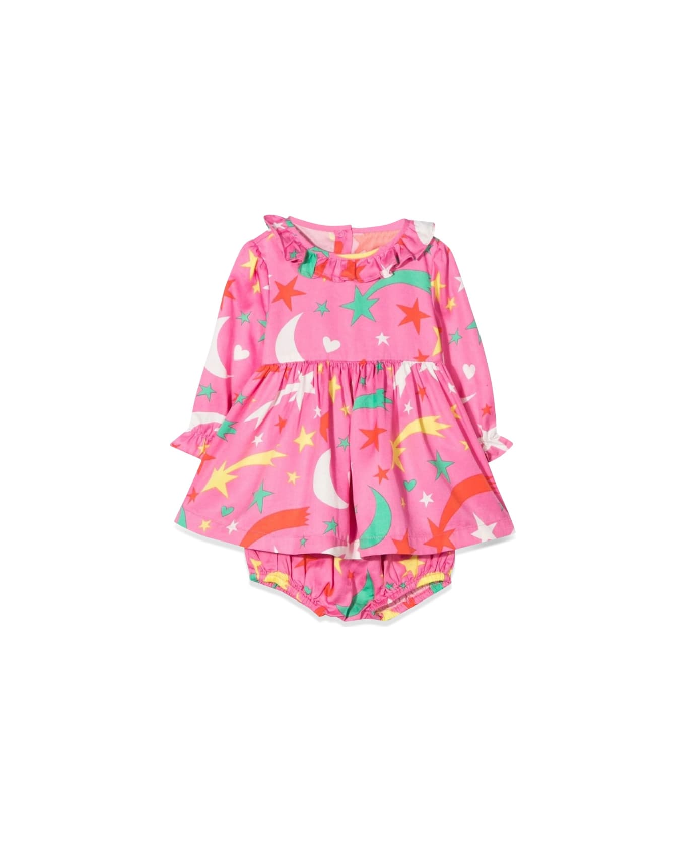 Stella McCartney Kids Moon Long Sleeve Dress With Coulottes - PINK