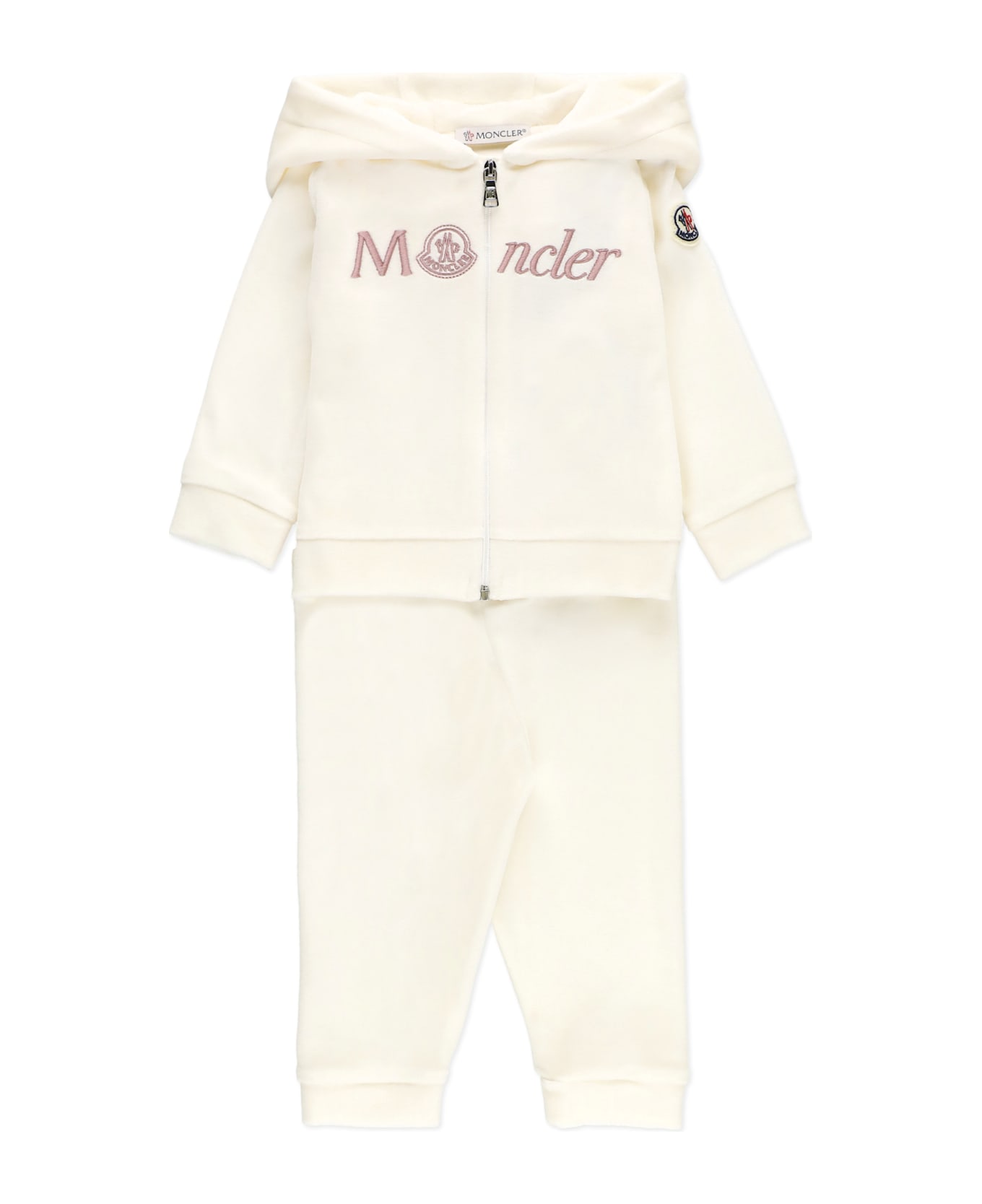 Moncler Two-piece Jumpsuit With Logo - Ivory