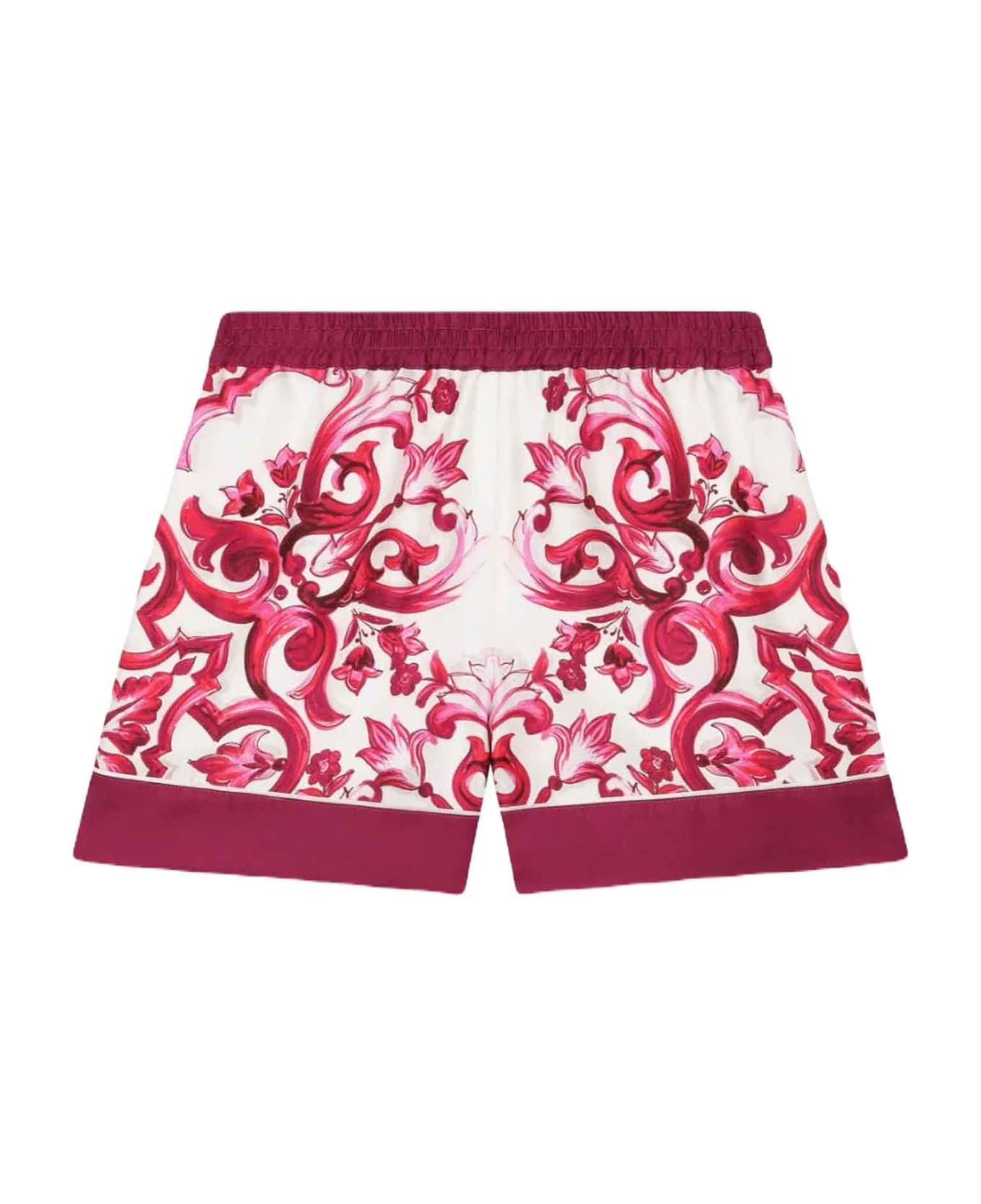 Dolce & Gabbana White/fuchsia Shorts Girl Dolce&gabbana Kids - Bianco
