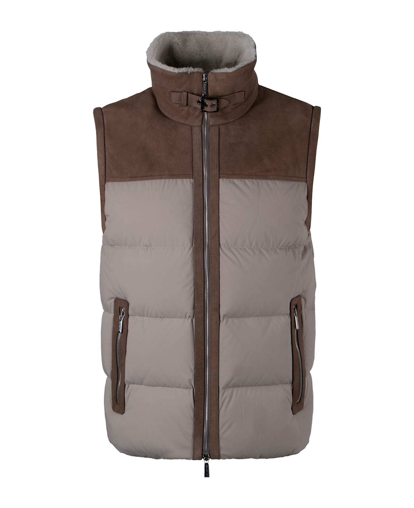 Moorer Imer Full Zip Down Vest - grey