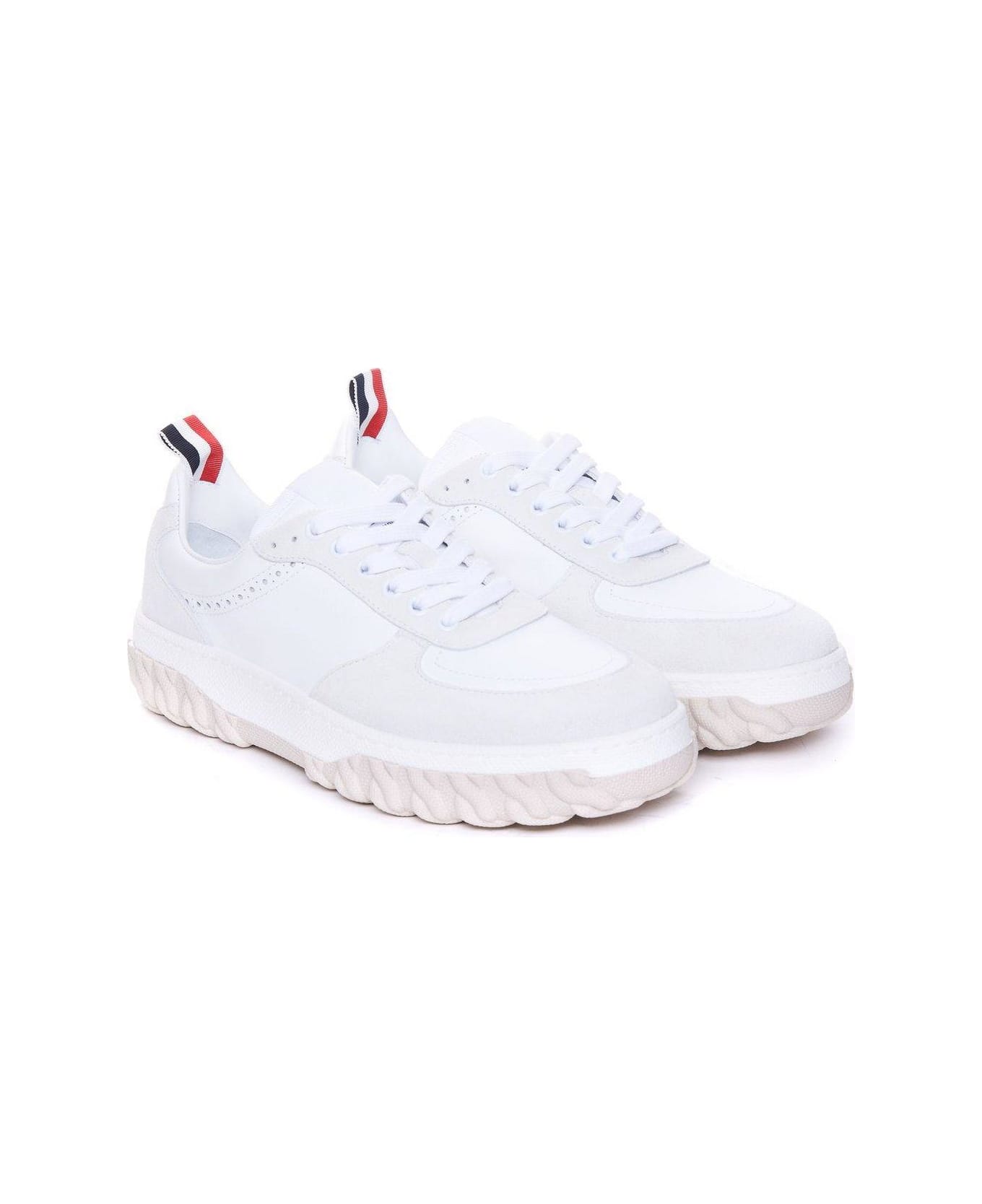 Thom Browne Letterman Panelled Low-top Sneakers - Tonal White Fun Mix スニーカー