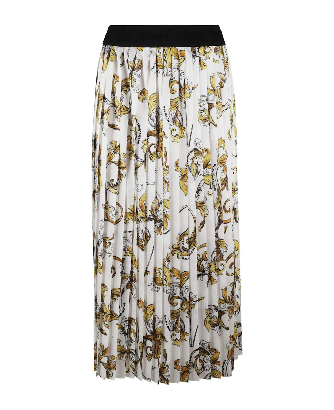 Versace Jeans Couture Barocco Print Pleated Skirt - White