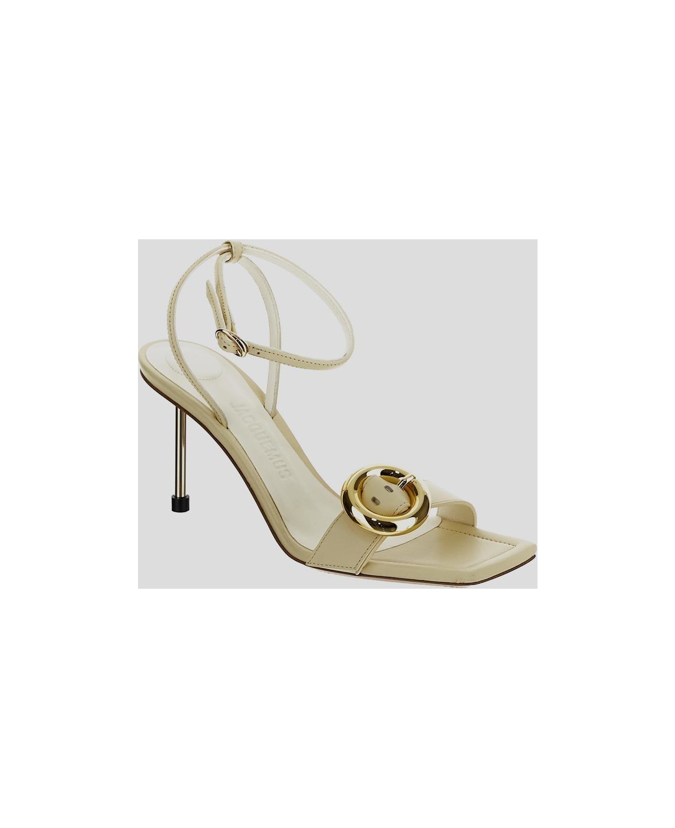 Jacquemus Circle Square Sling-backs - White