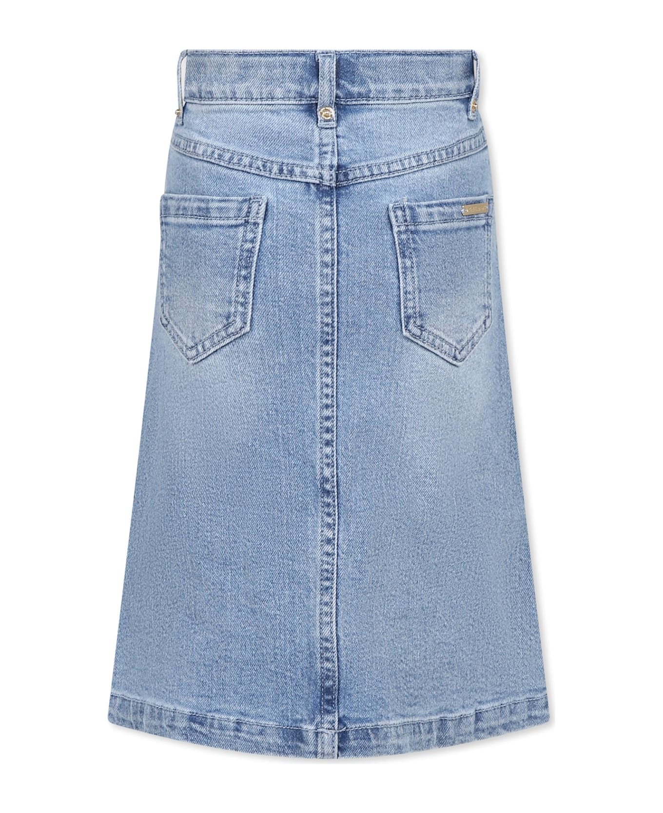 Michael Kors Denim Skirt For Girl With Logo - Denim
