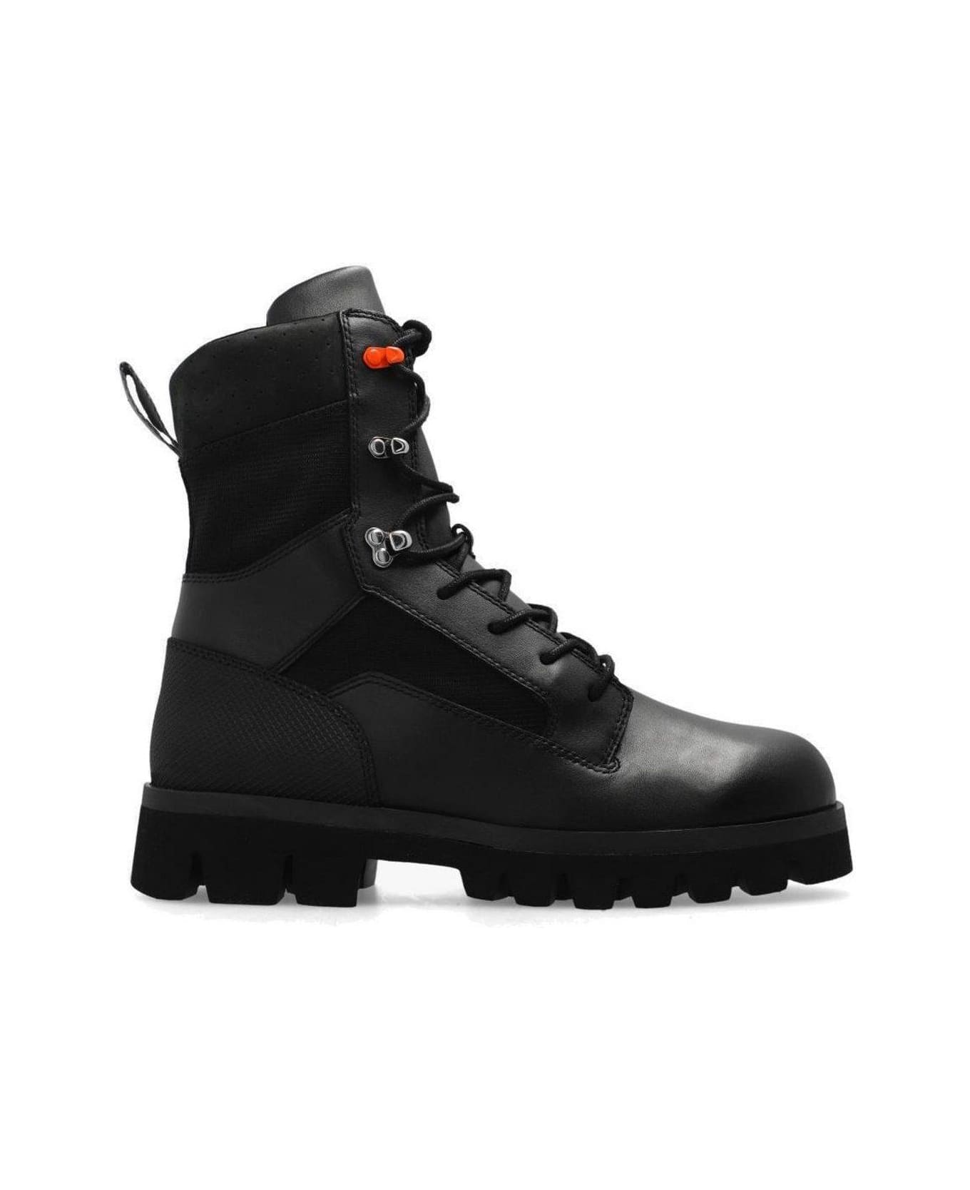 HERON PRESTON Military Lace-up Ankle Boots - Black ブーツ