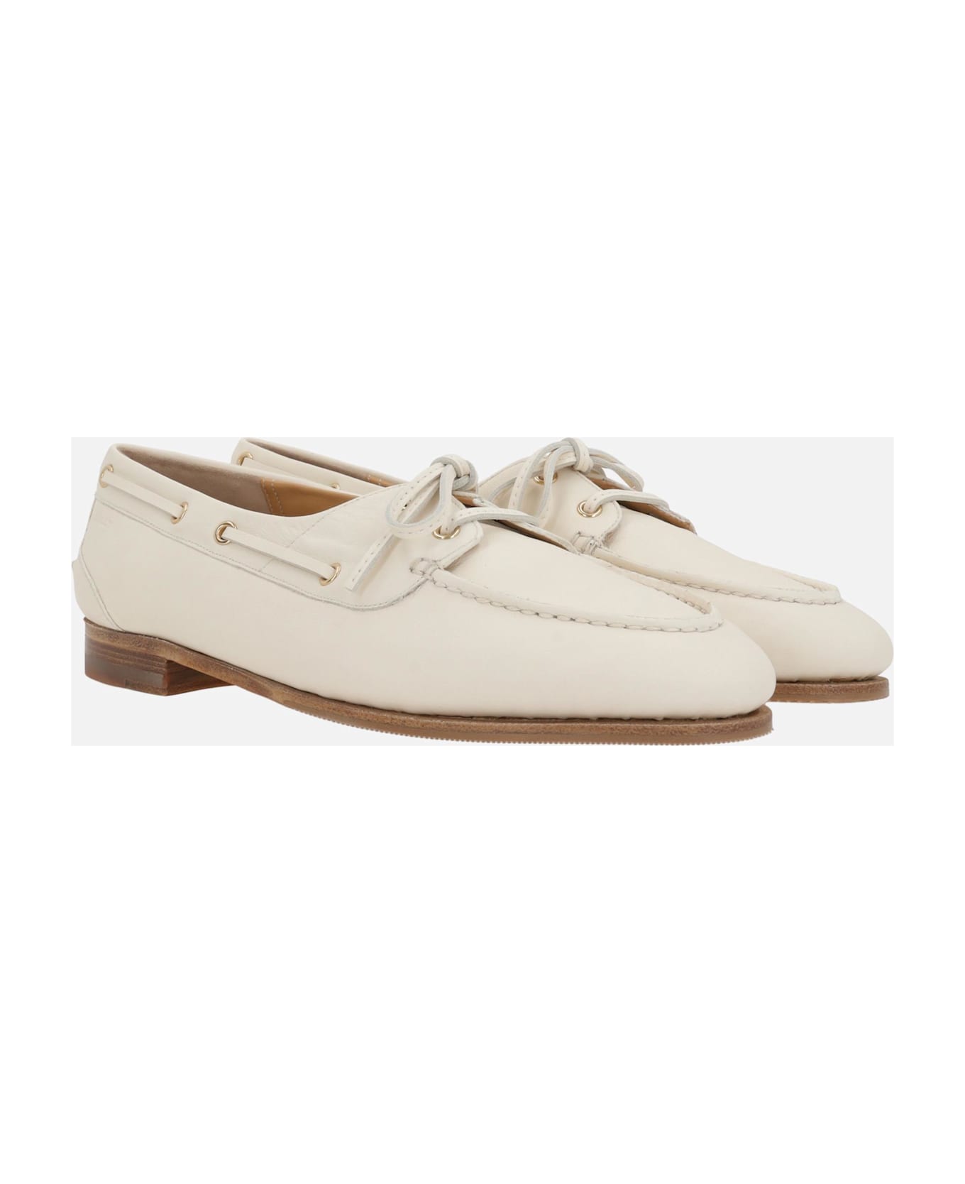 Bally Pathy Laced Loafers In Smooth Leather - White