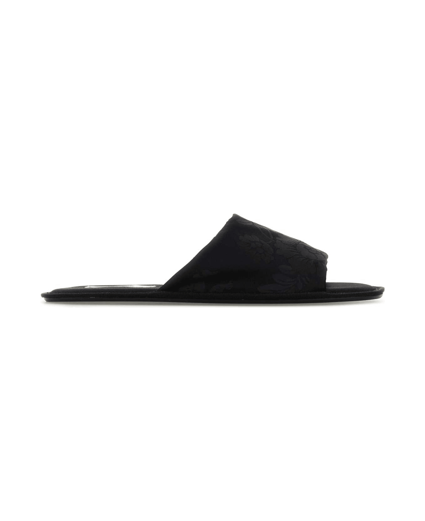 The Row Black Satin Frances Slippers - Black