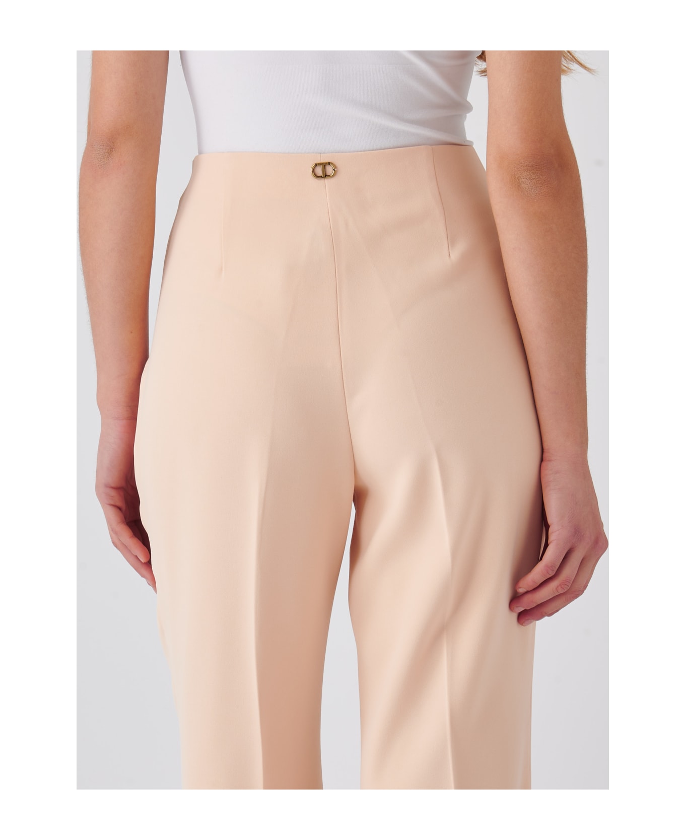 TwinSet Poliester Trousers - ROSA