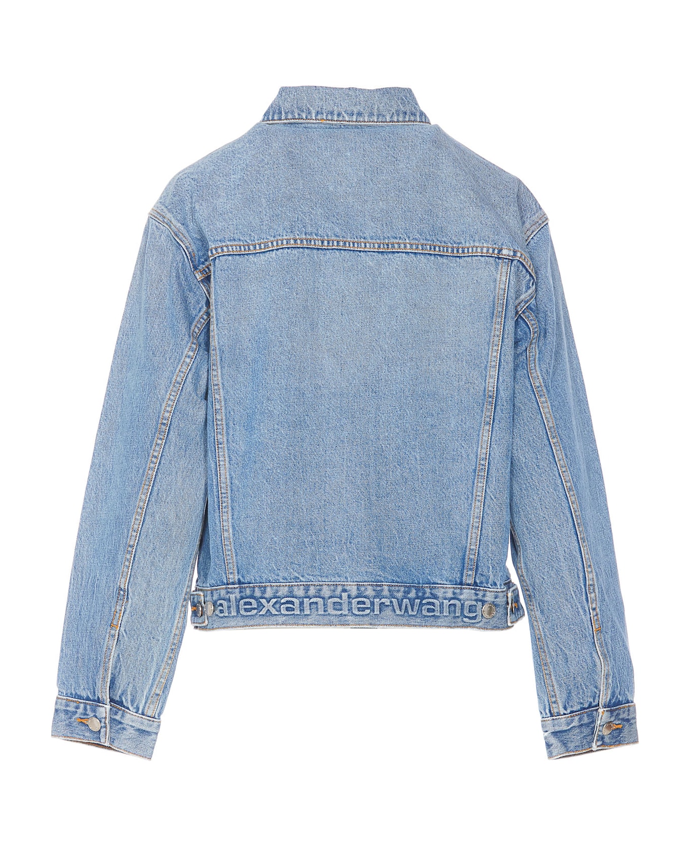 Alexander Wang Embossed Logo Trucker Denim Jacket - Blue