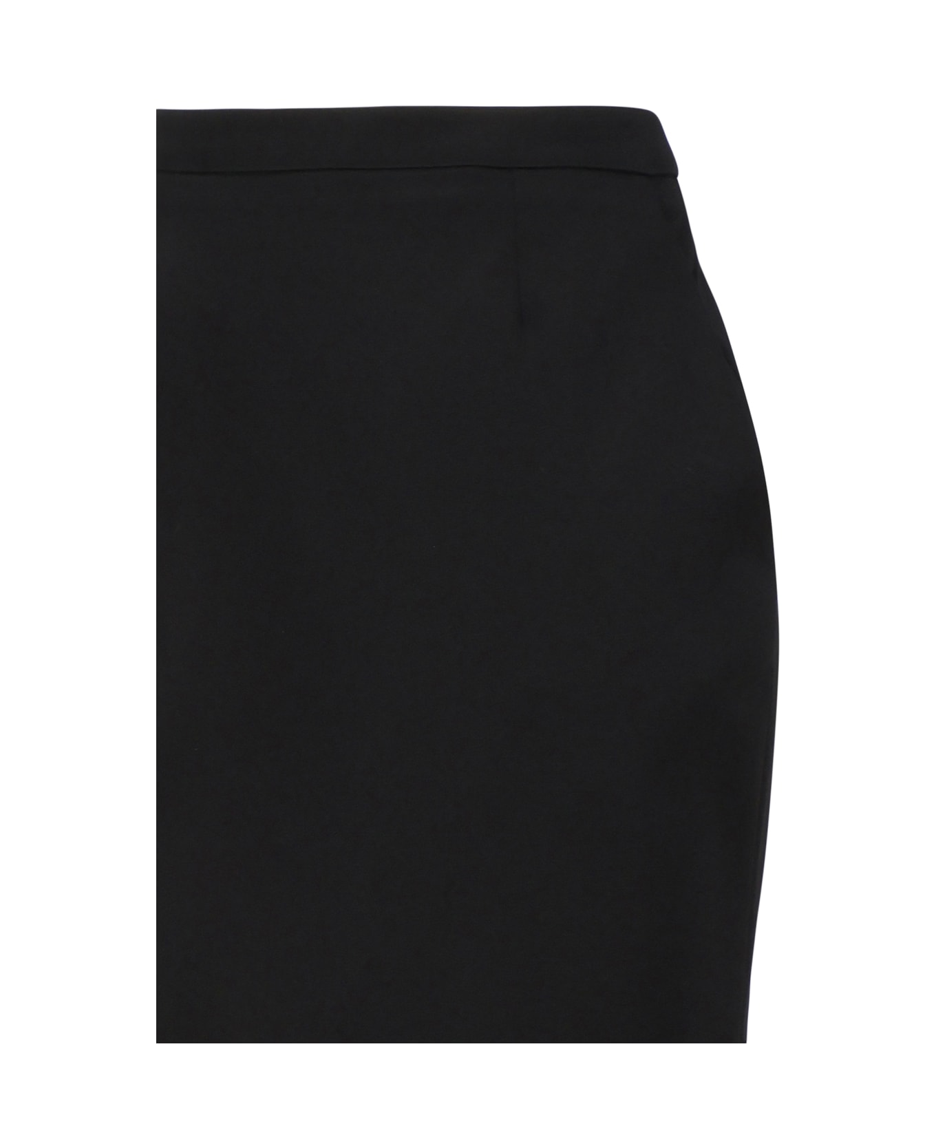 Dolce & Gabbana Cady Midi Skirt With Slits - Black