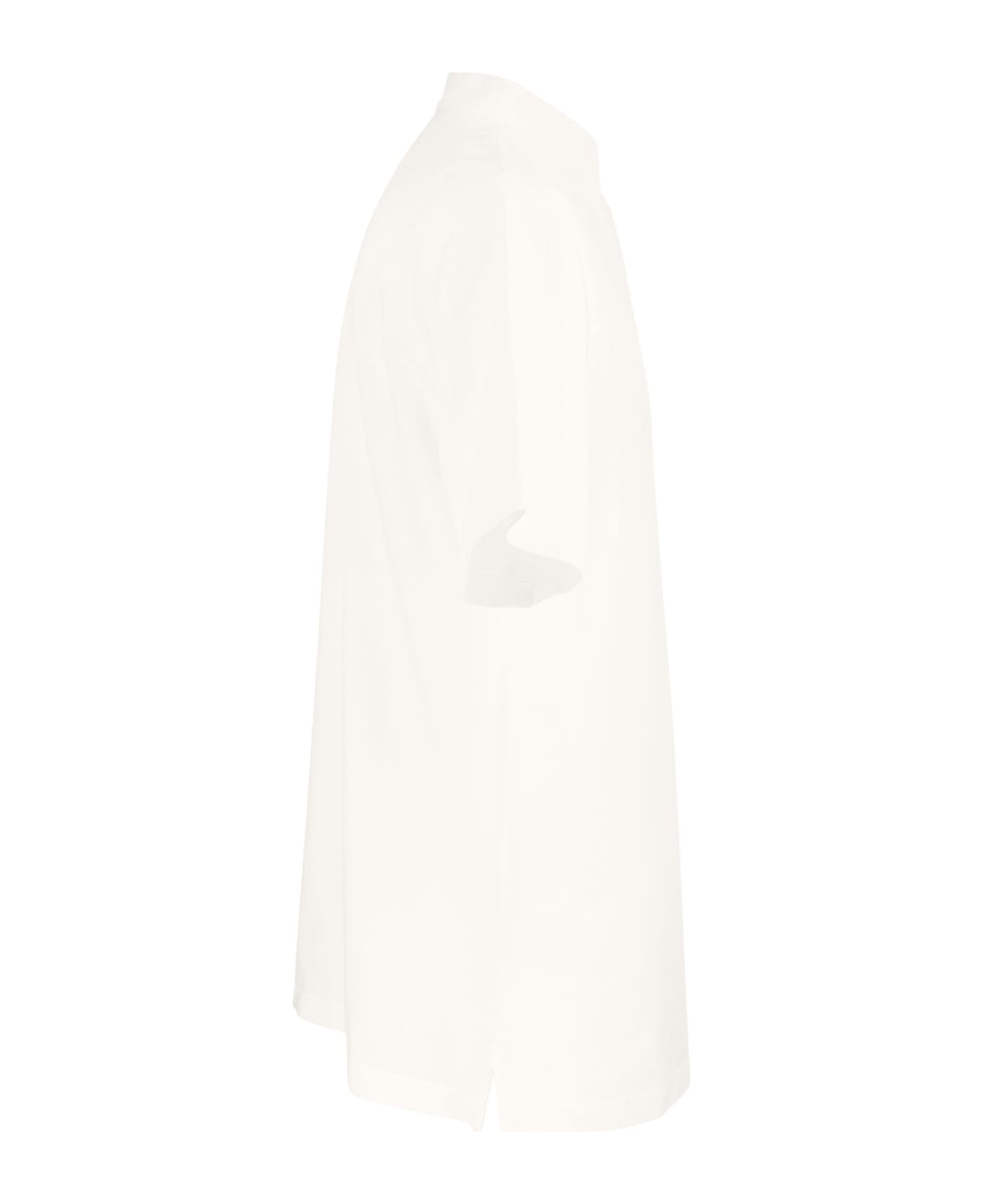 Sease Fish Tail Short - Cotton Piquè Short Sleeve Polo - White ポロシャツ