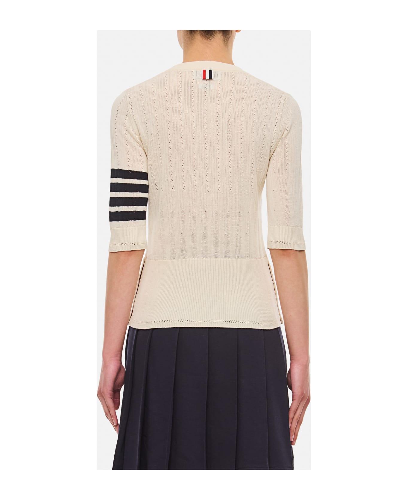 トップス3/13 Thom Browne Fine Mesh Rib Stitch 3/4 Sleeve Tee | italist