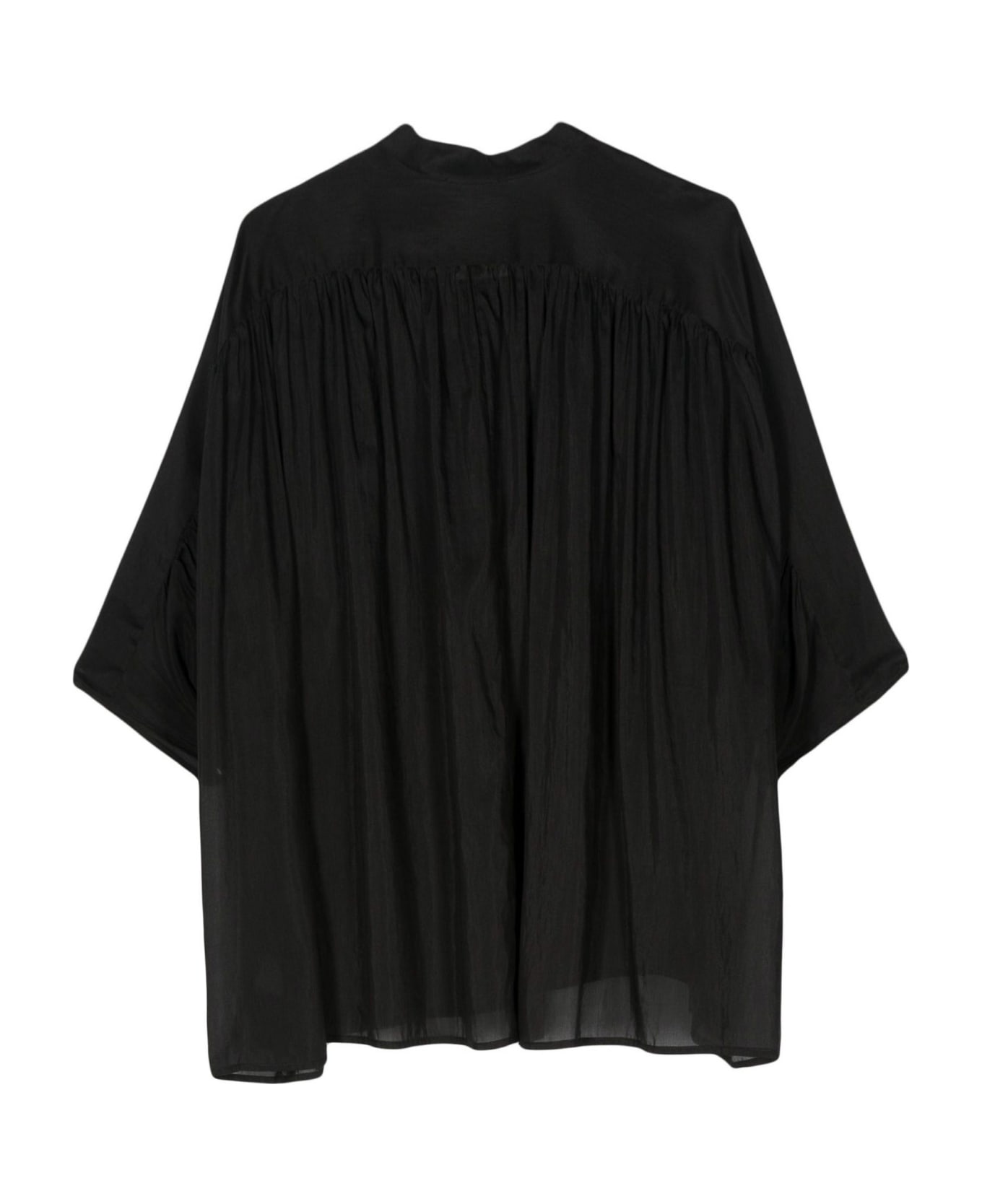 SEMICOUTURE Black Cotton-silk Blend Shirt - Black