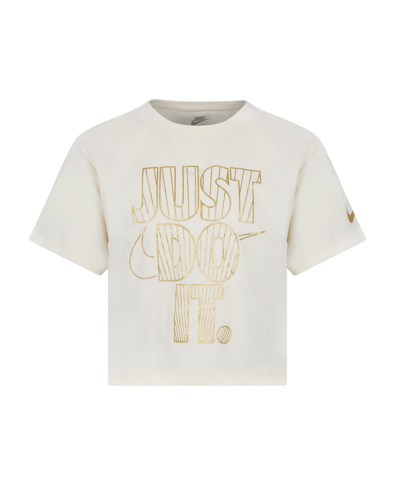 Nike Ivory T-shirt For Girl With Writing - Ivory Tシャツ＆ポロシャツ