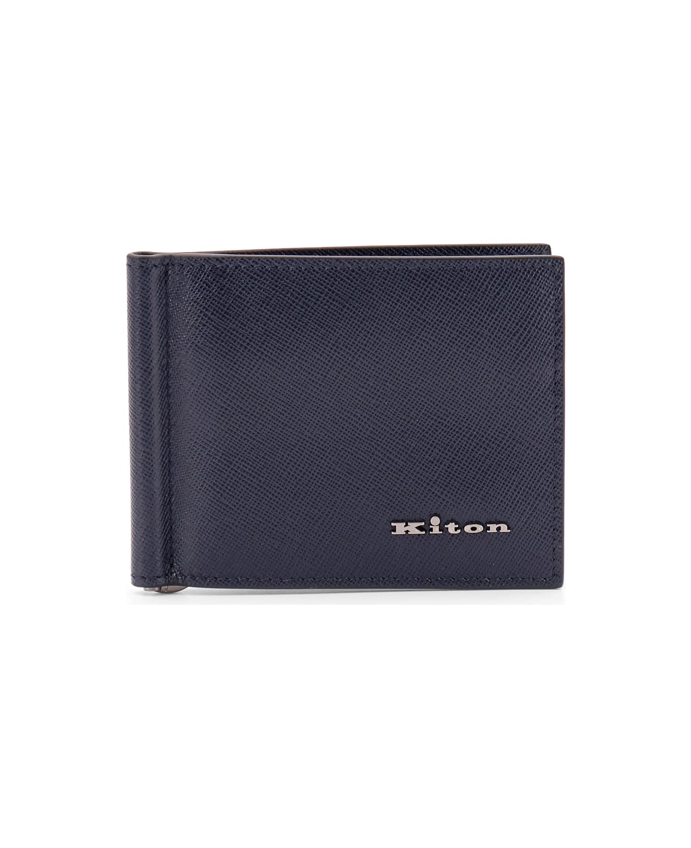 Kiton Leather Card Holder - Blue