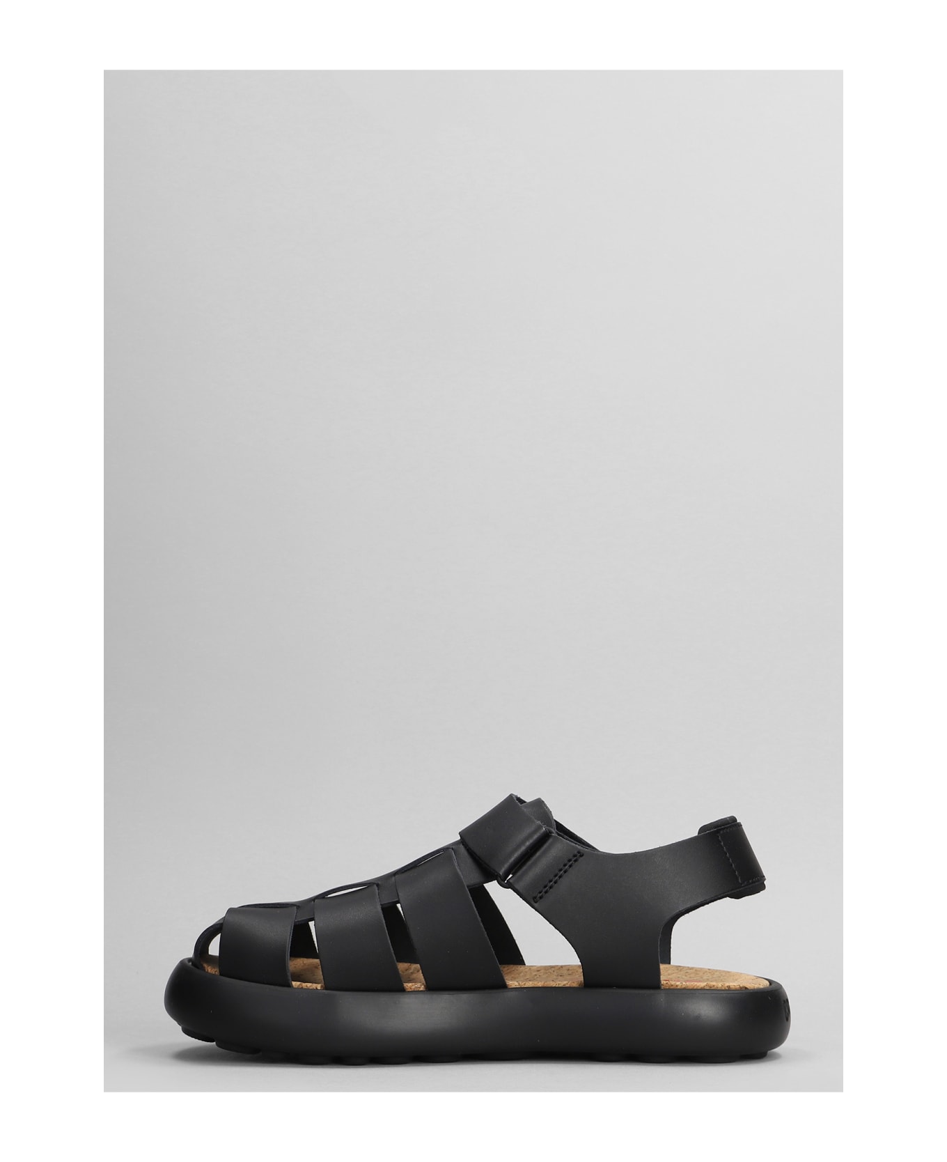 Camper Flota Sandals In Black Leather - Black