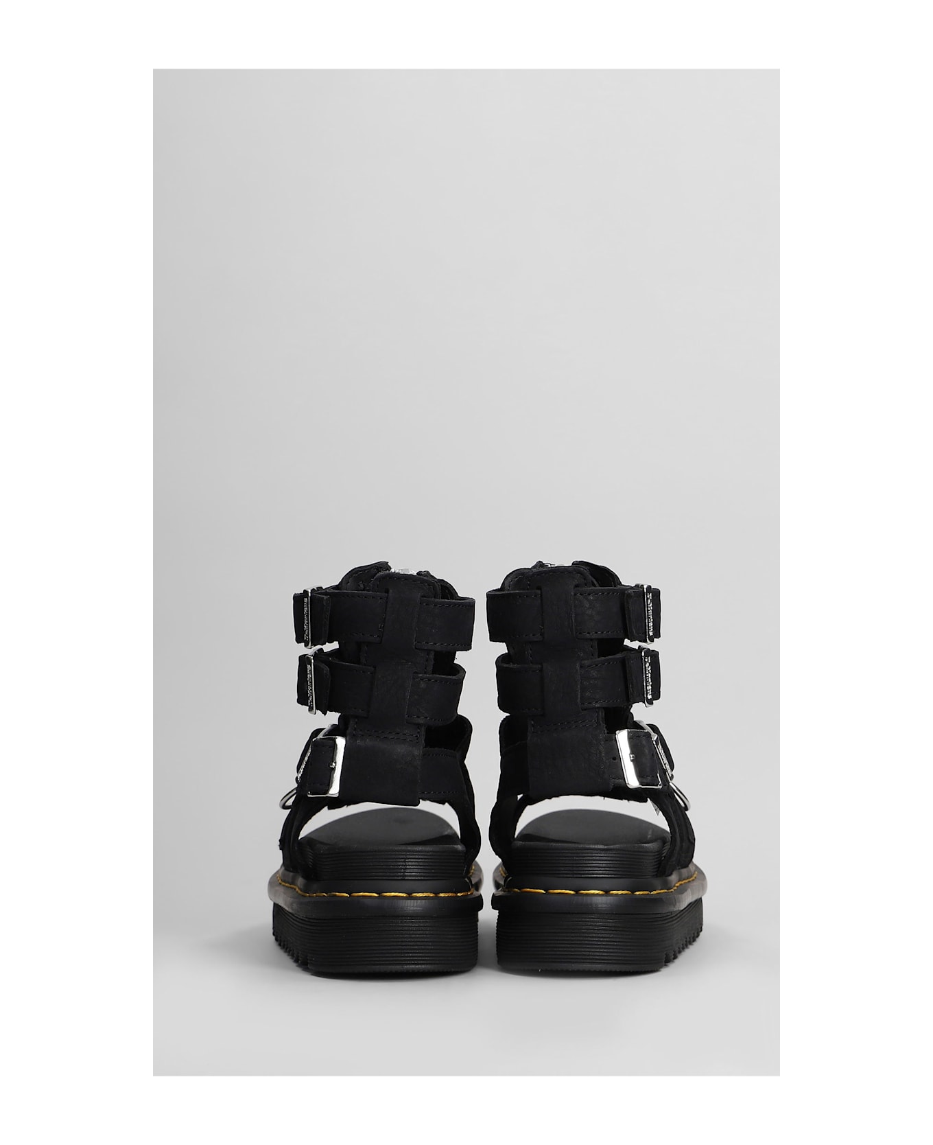 Dr. Martens Olson Sandals In Black Nubuck - black