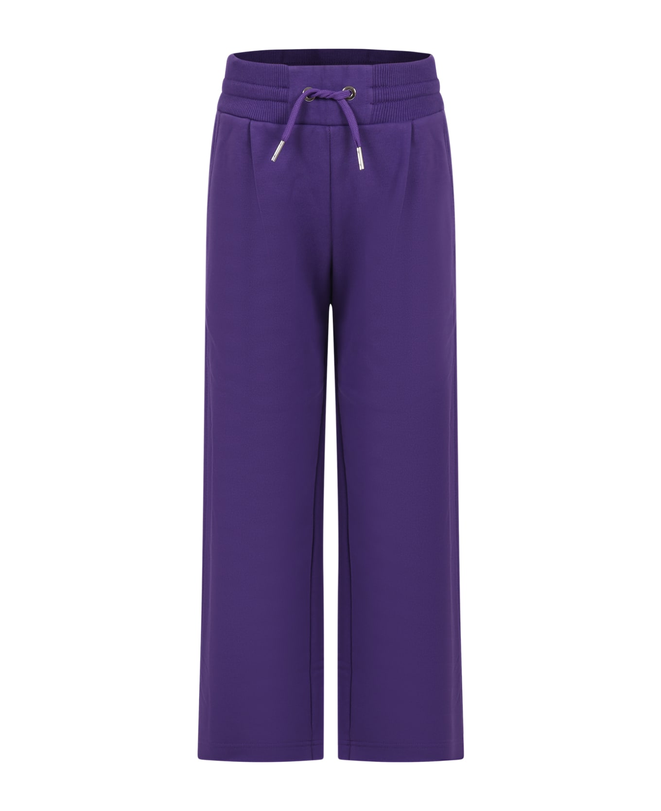 Givenchy Purple Trousers For Girl With Logo - C Violetto ボトムス