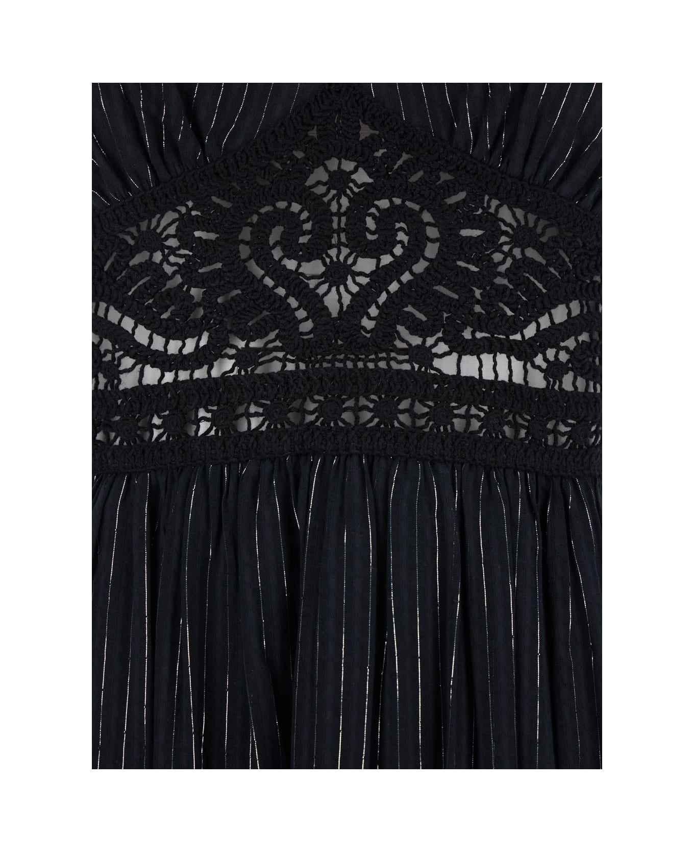 TwinSet Black Long Dress With Embroidered Motifs In Cotton Blend Woman - Black