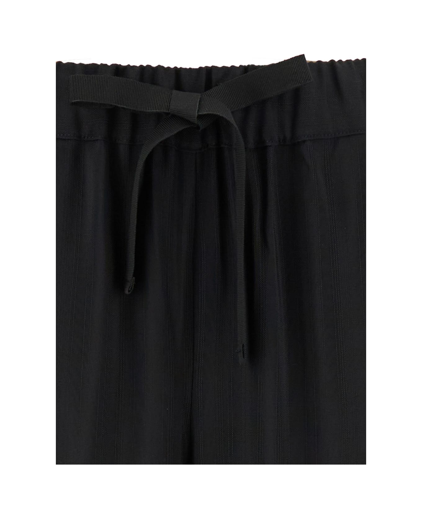 SEMICOUTURE Black Pants With Drawstring Closure In Viscose Woman - Black ボトムス
