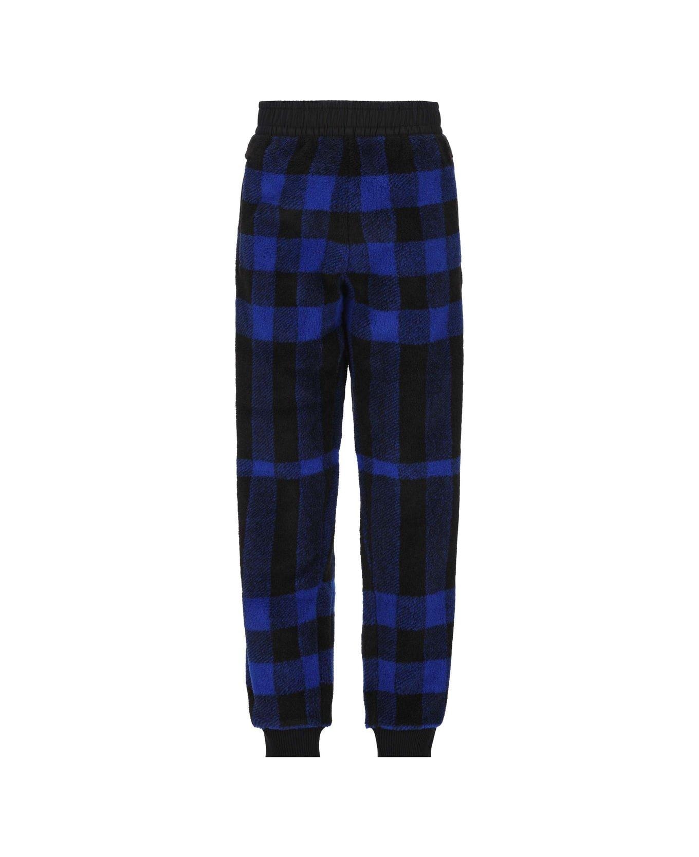 Burberry Checked Elasticated-waist Jogging Pants - Blue