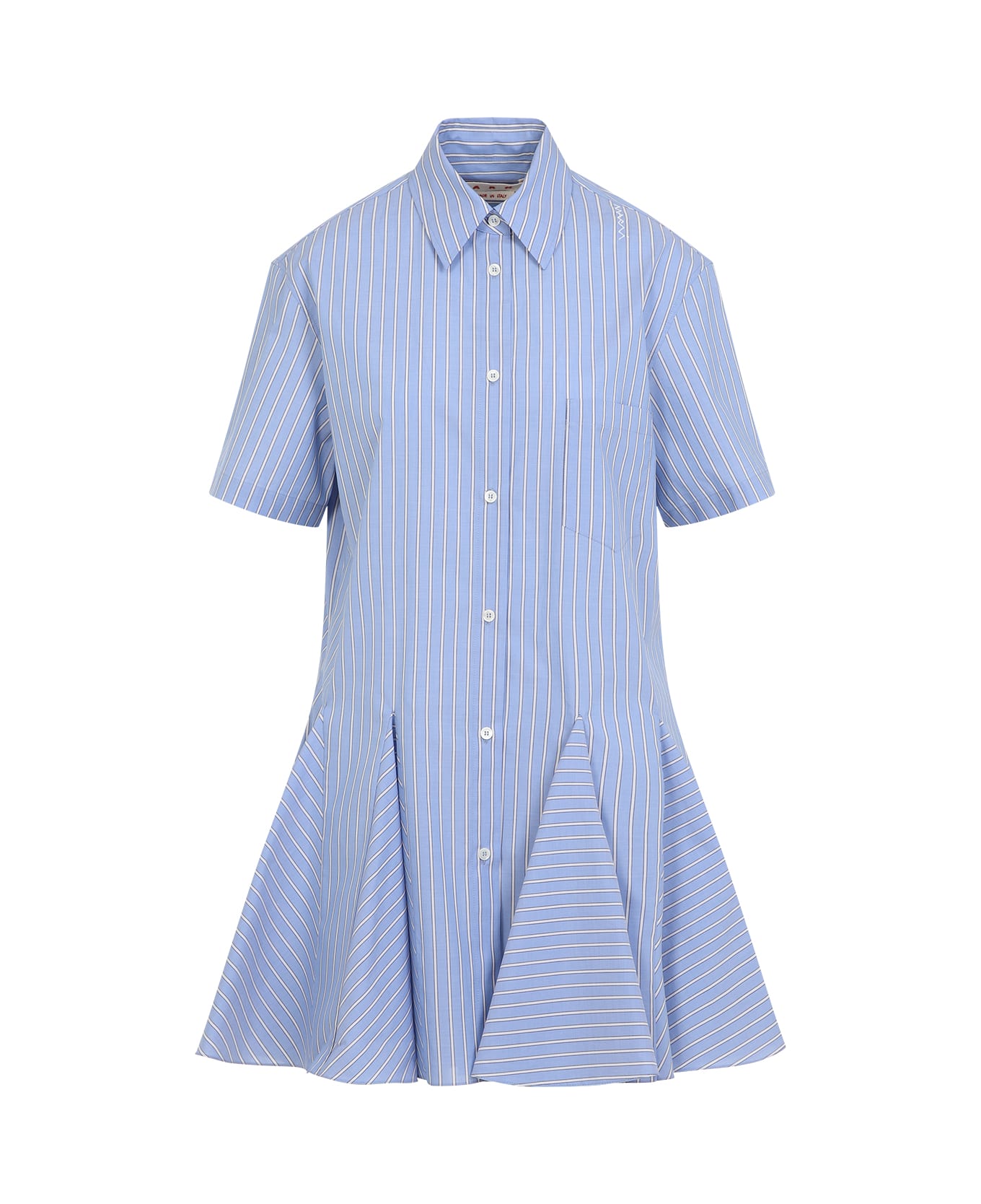 Marni Light Blue Cotton Mini Dress - Blue China