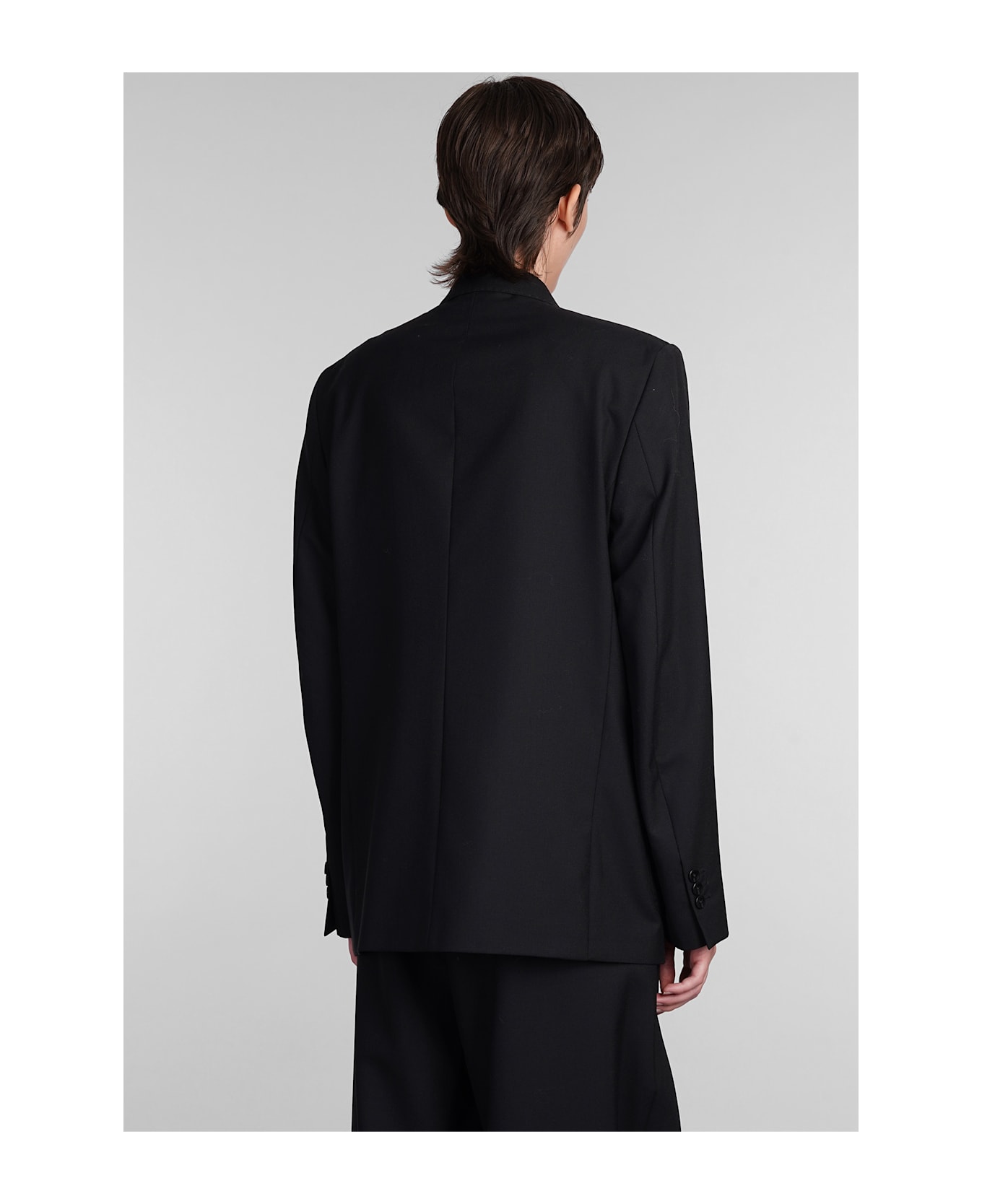 Laneus Blazer In Black Wool - black