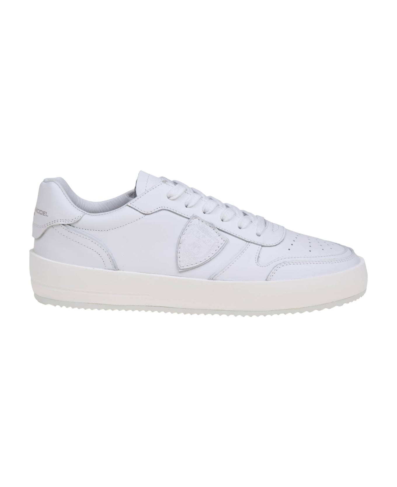 Philippe Model Nice Low White Leather Sneakers - WHITE