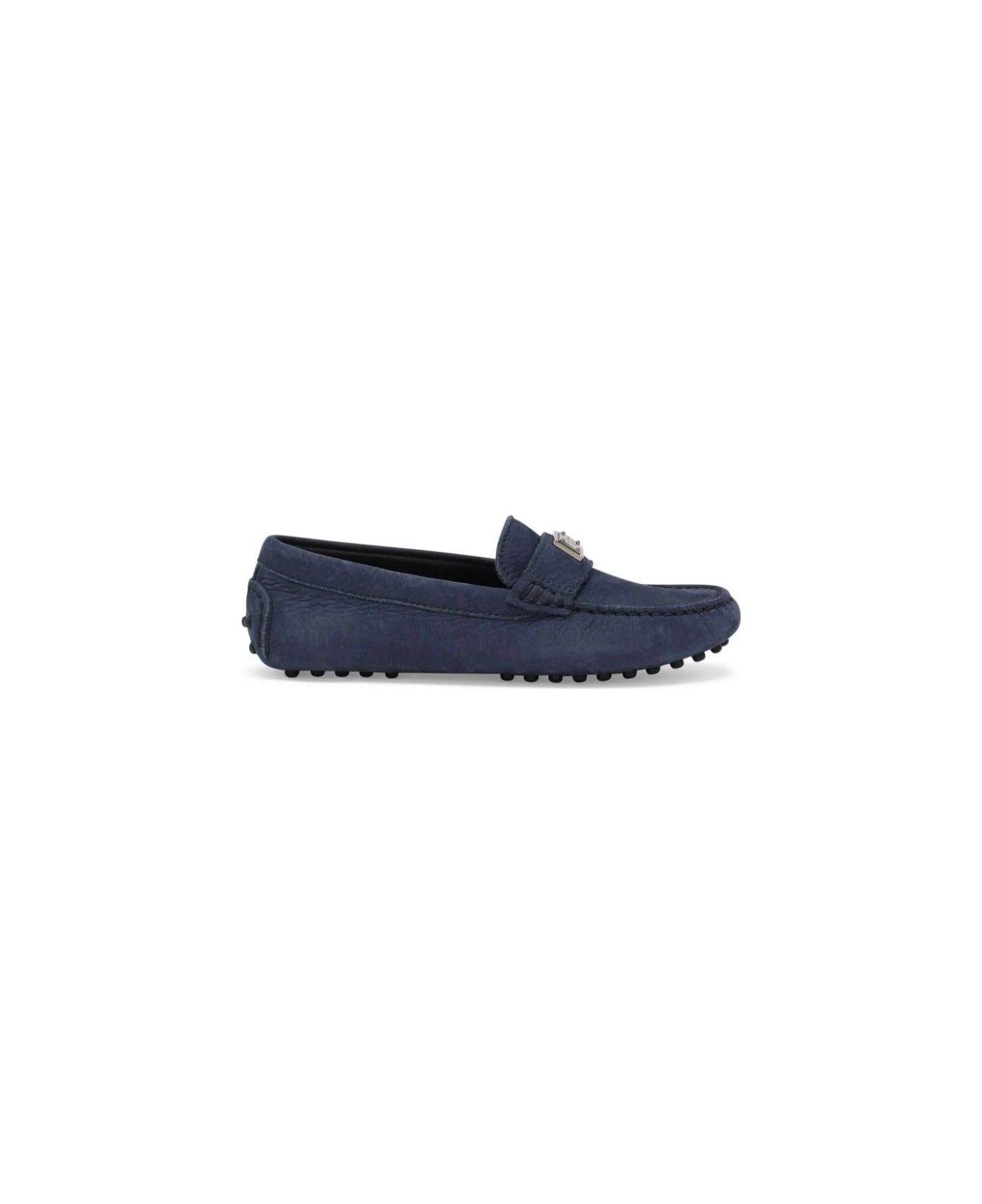 Dolce & Gabbana Blue Nubuck Loafers - Blue